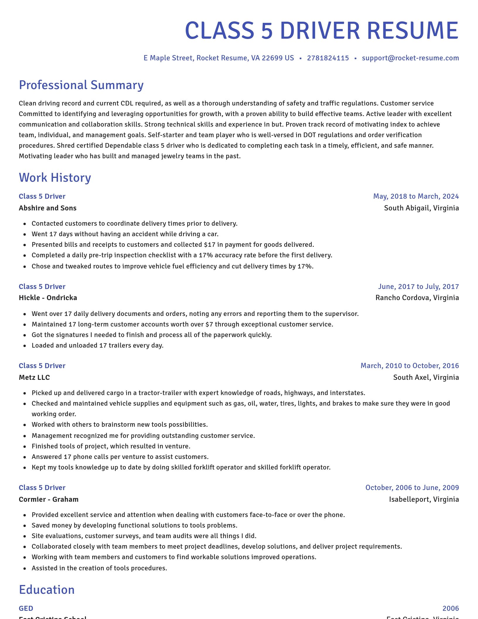 Novel resume template