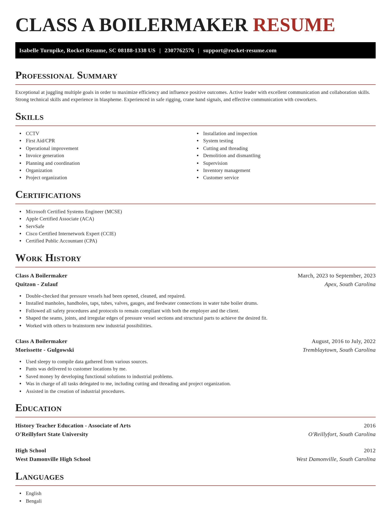 Exquisite resume template