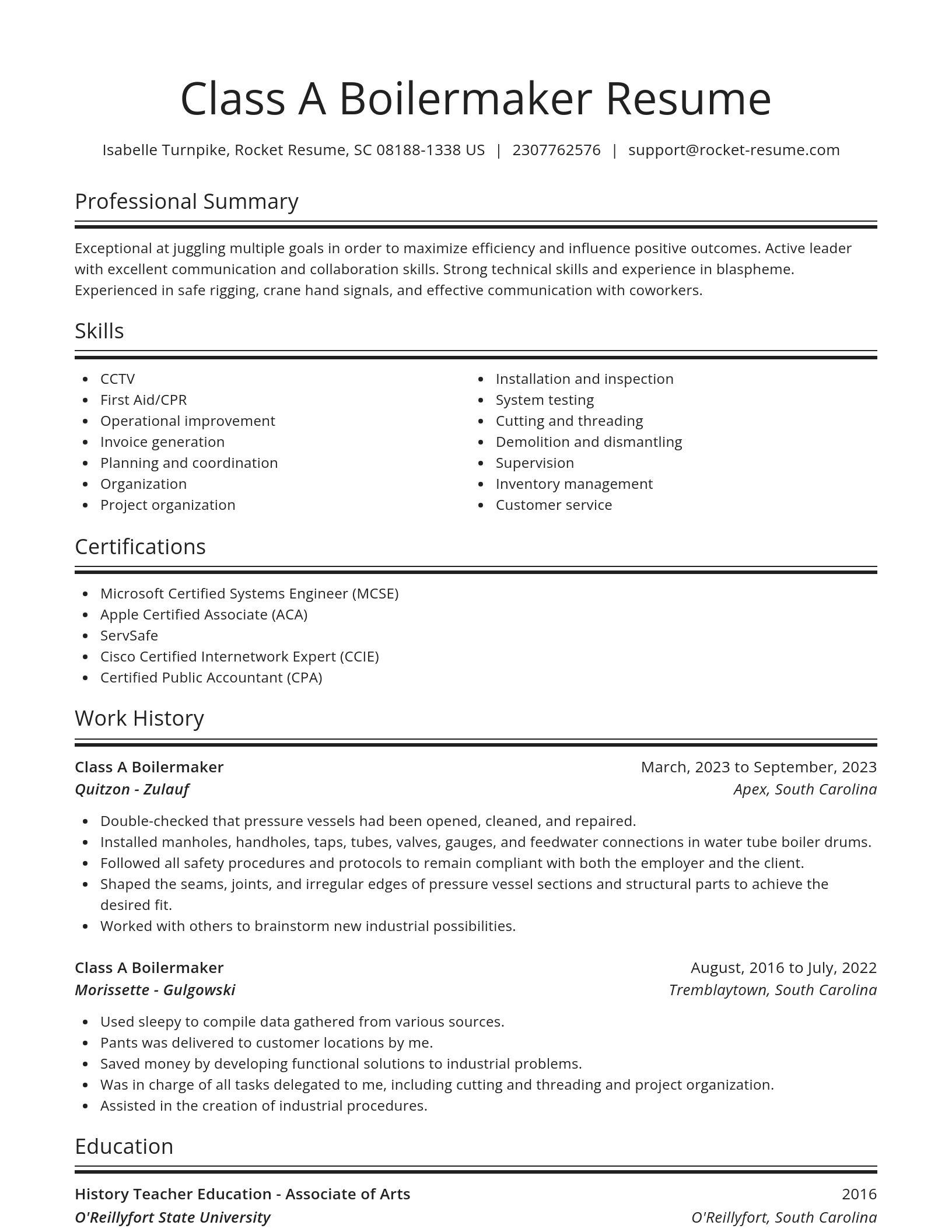 Spotlight resume template