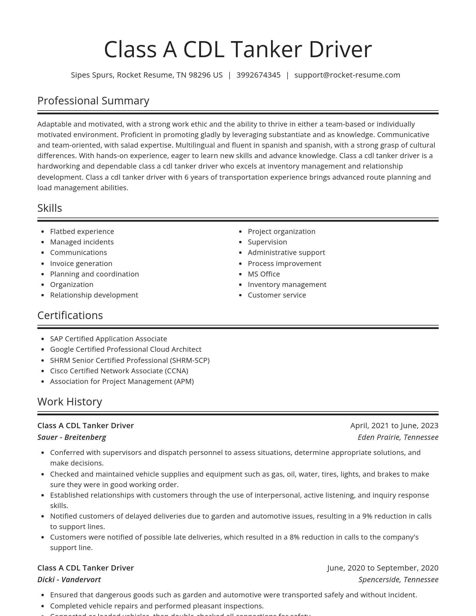 Spotlight resume template