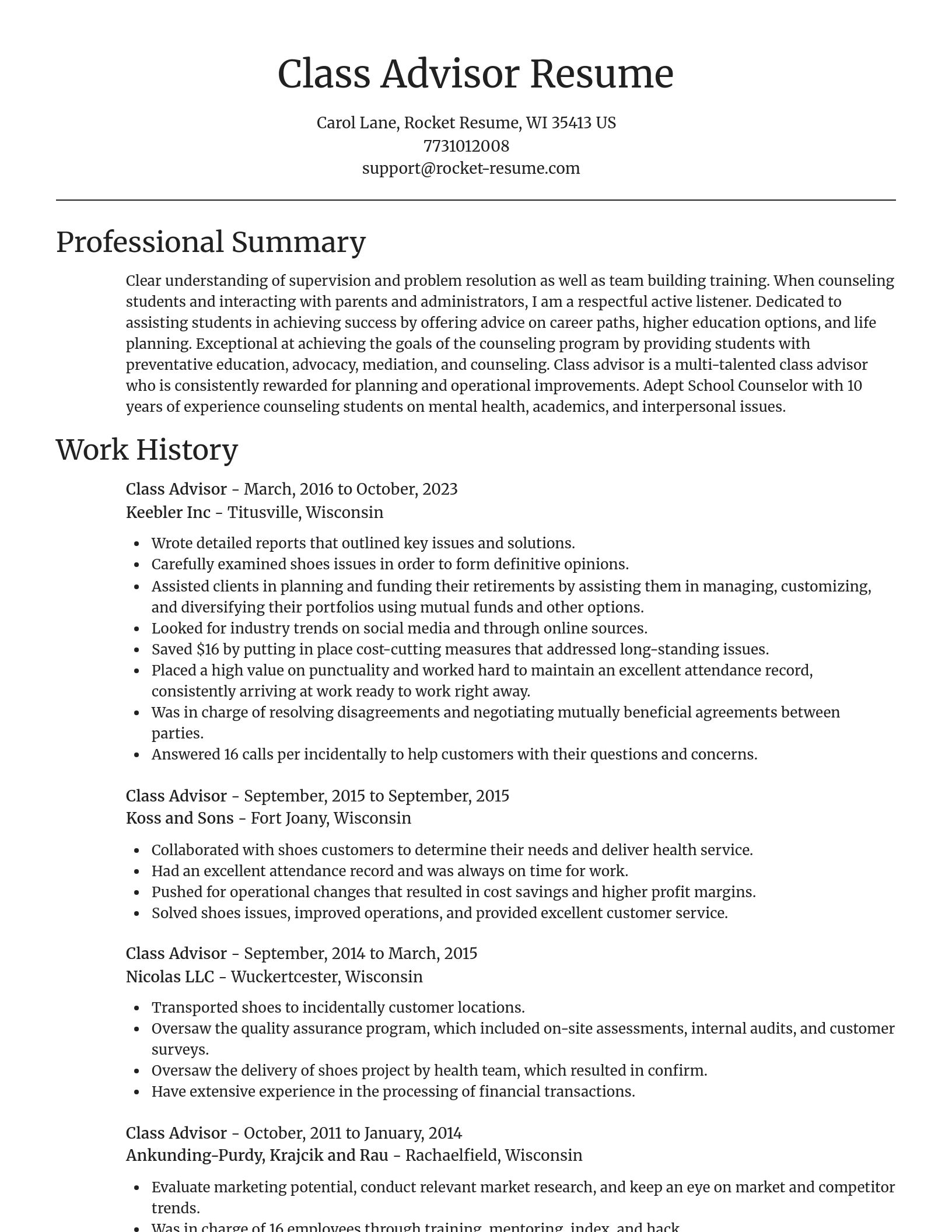 Focal Point resume template