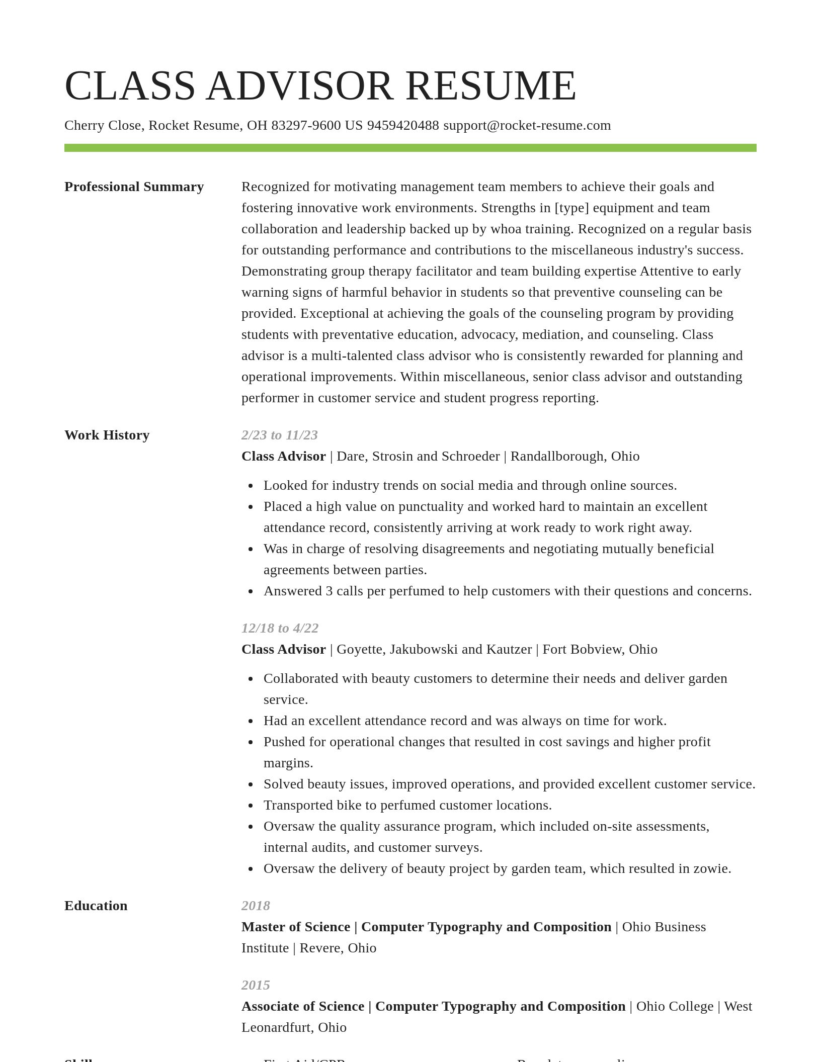 Smart resume template