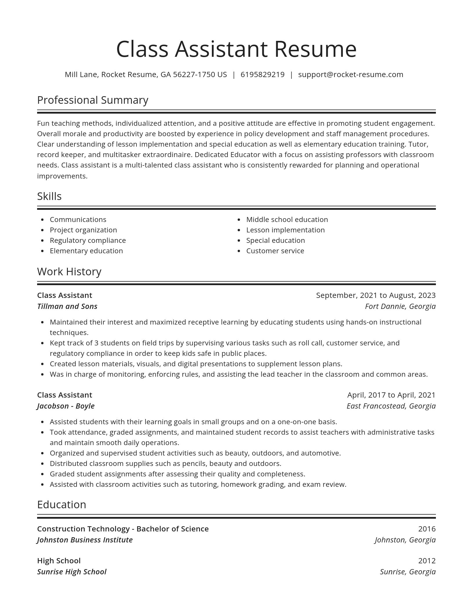 Spotlight resume template
