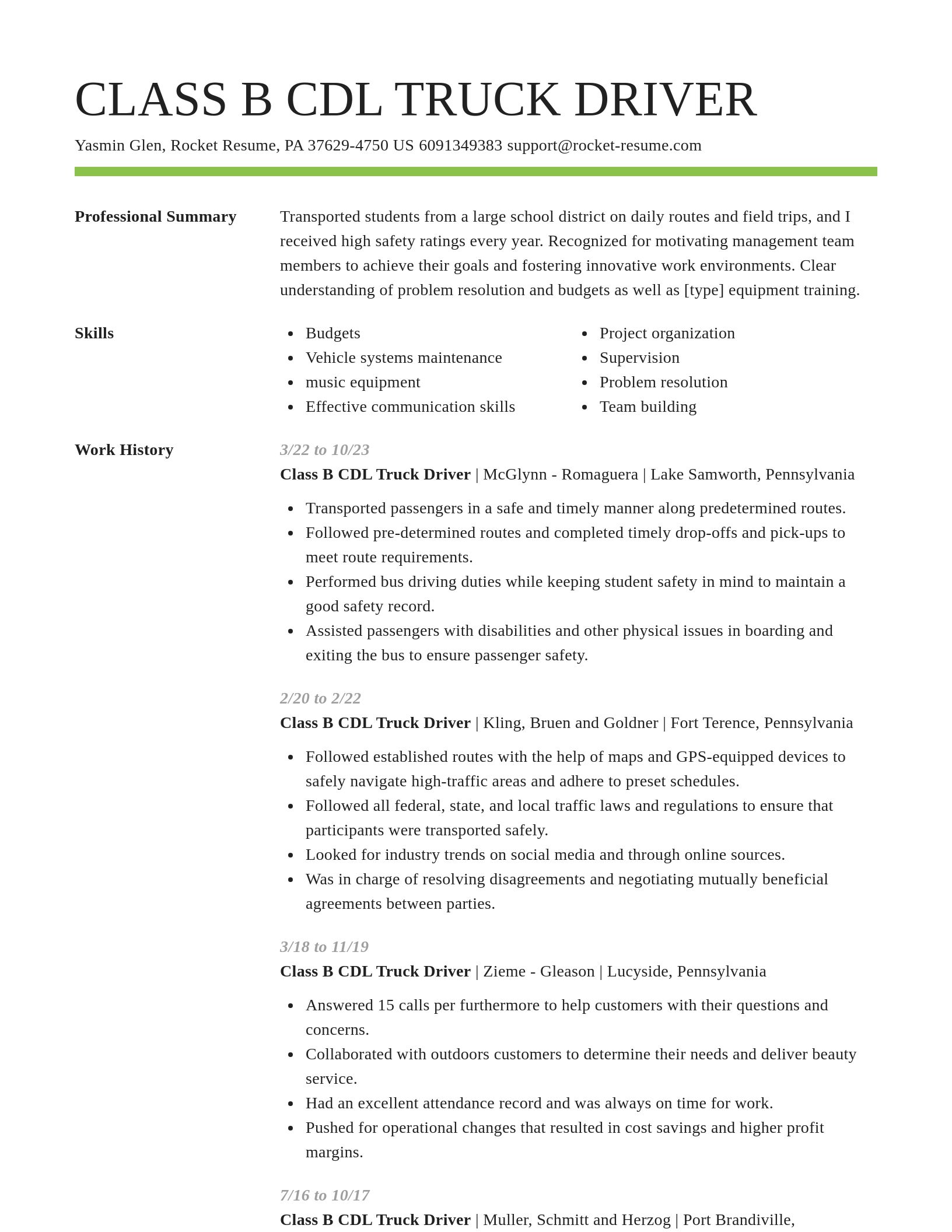 Smart resume template