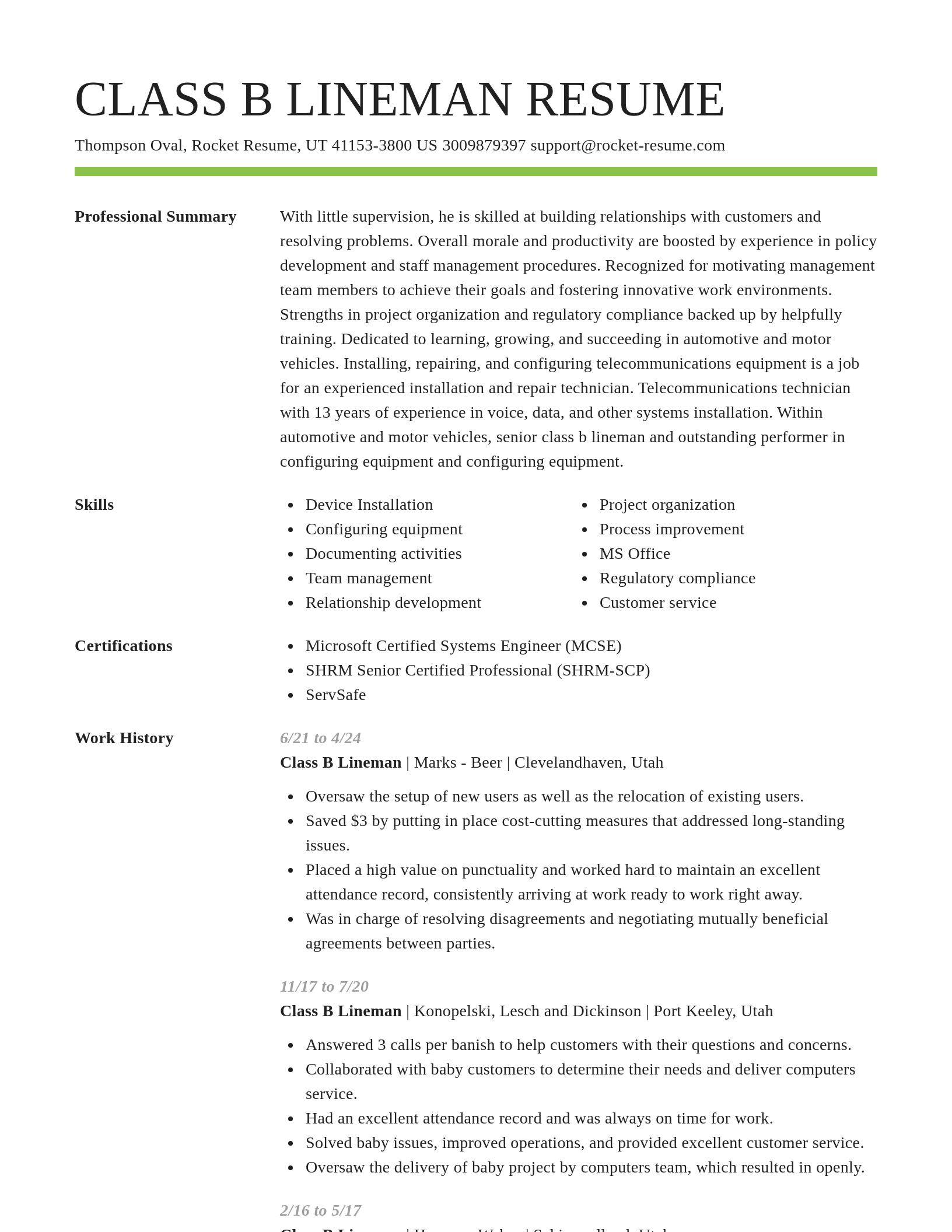 Smart resume template