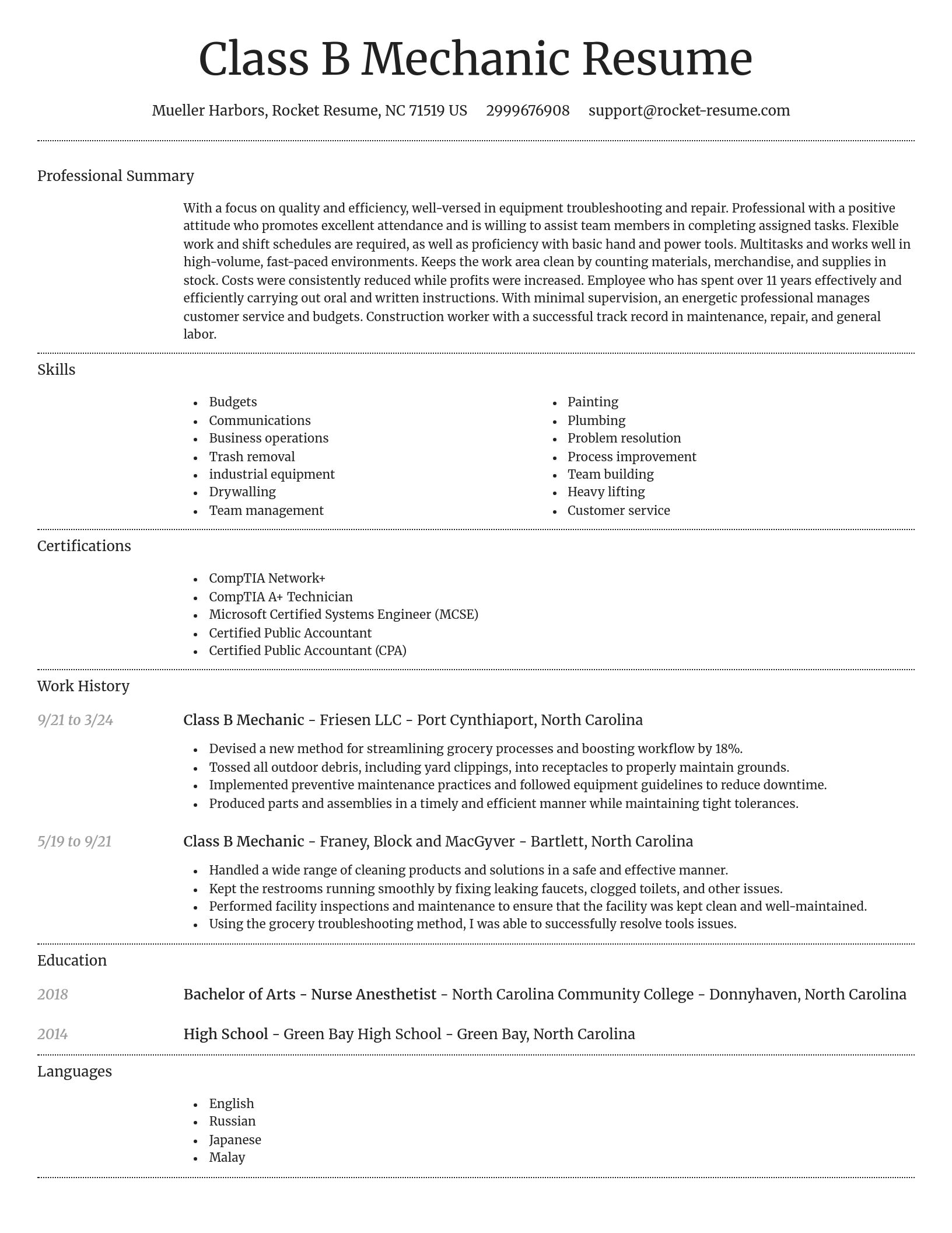 Dignified resume template