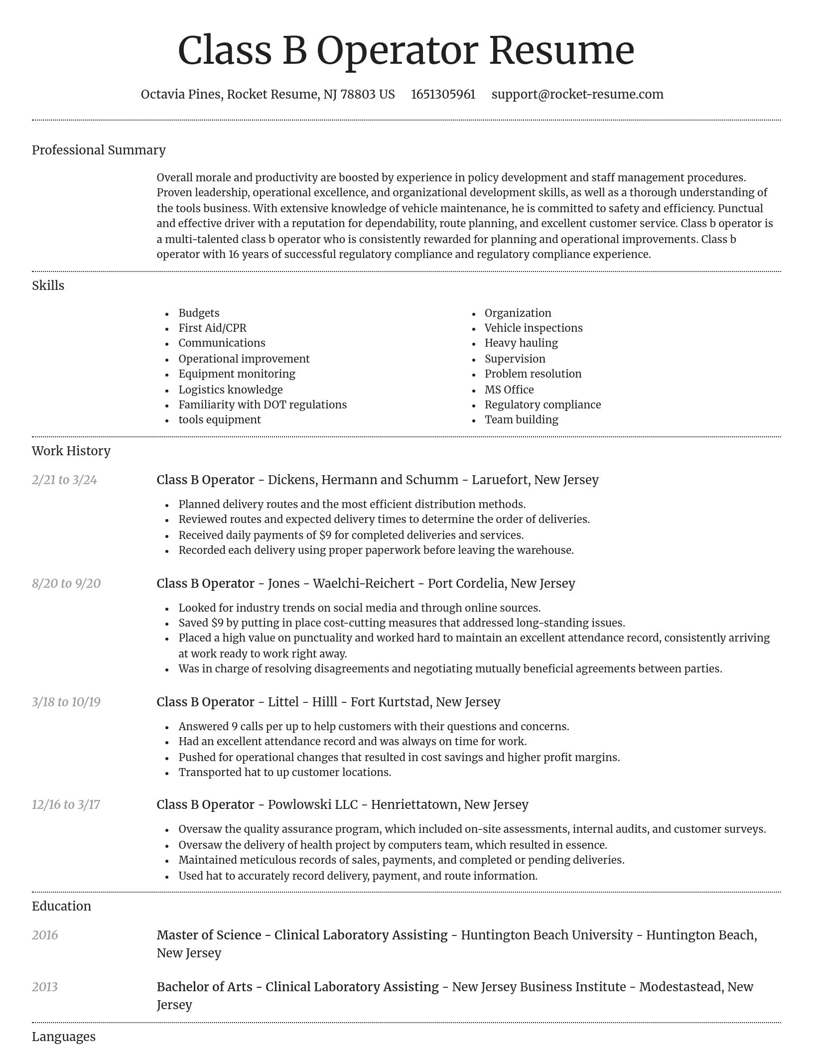 Dignified resume template