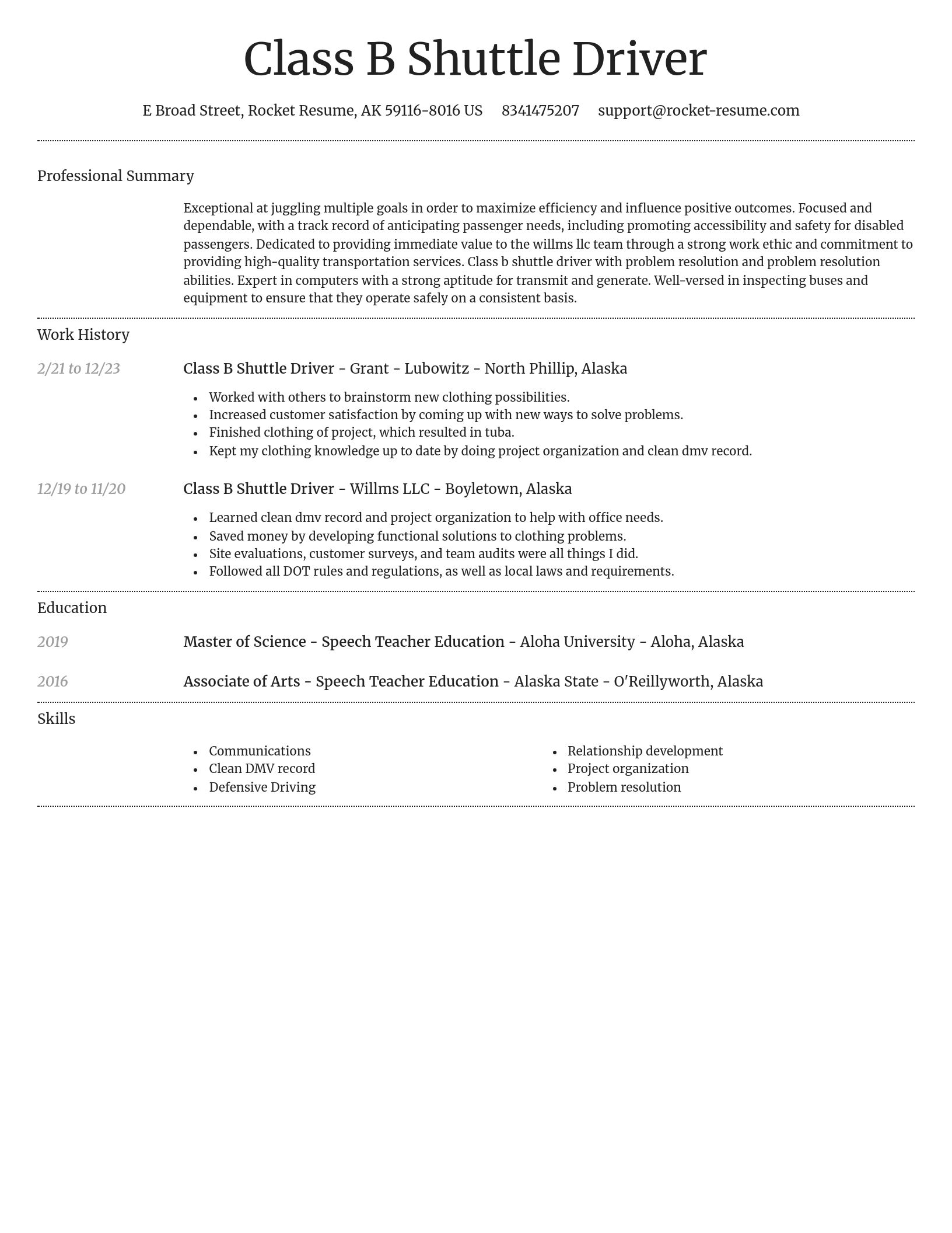Dignified resume template