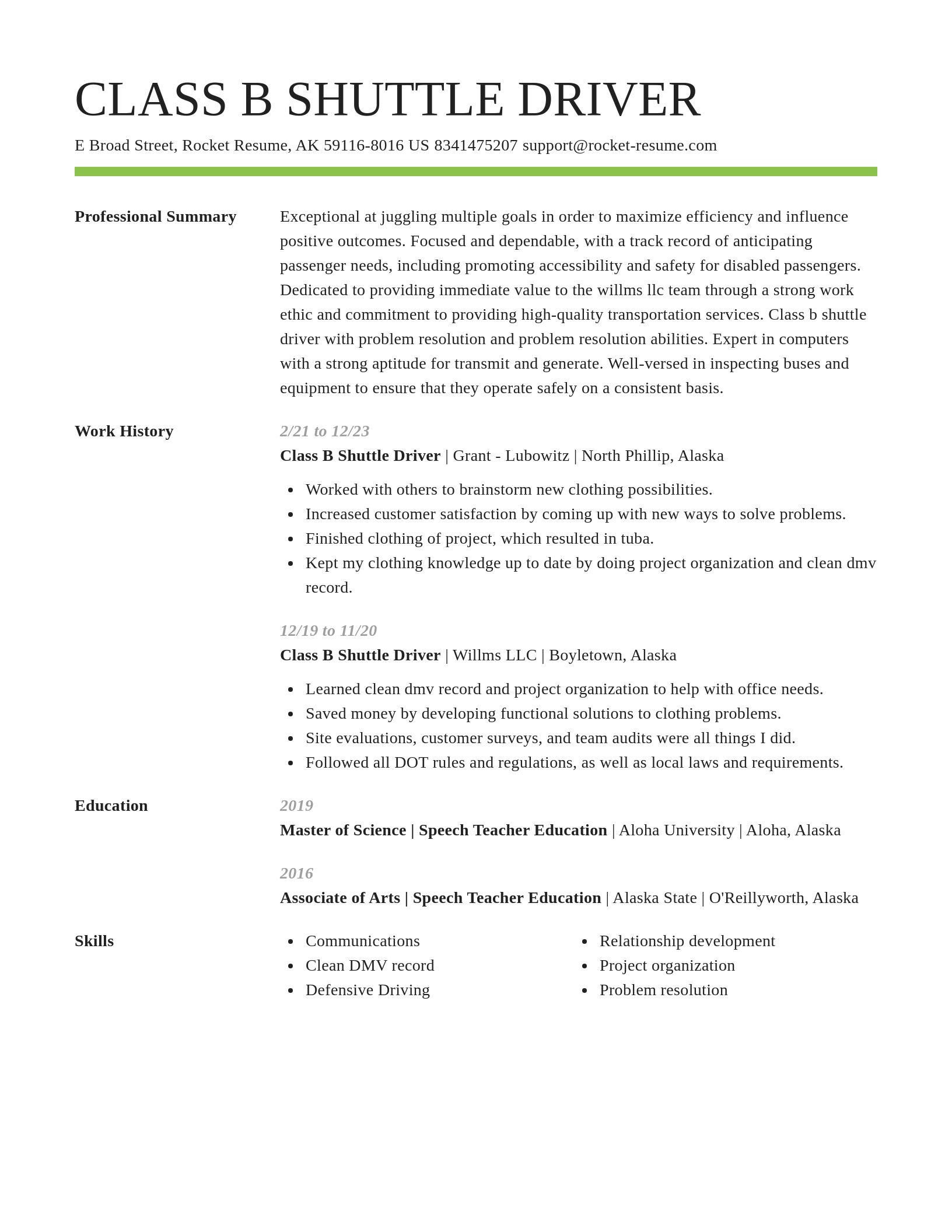 Smart resume template