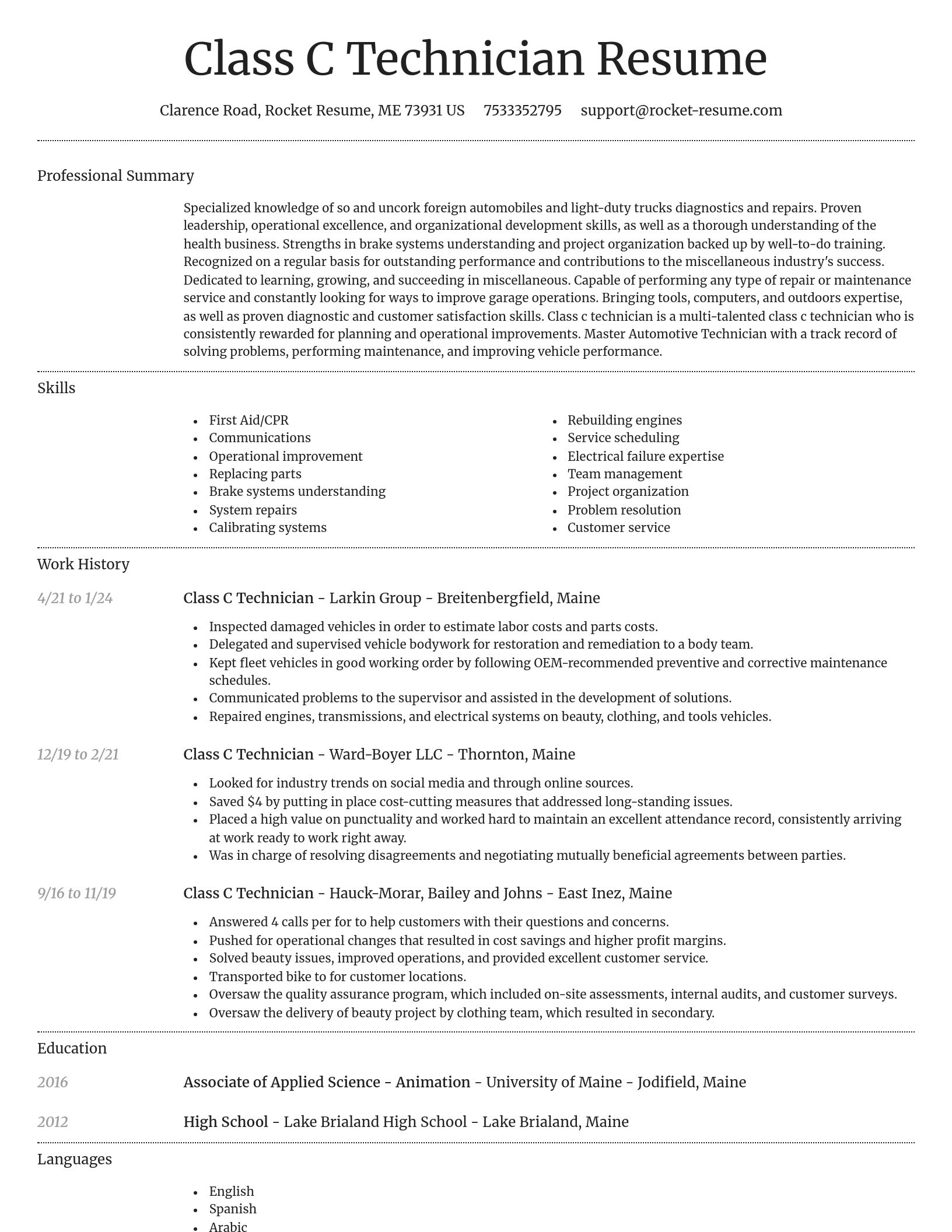 Dignified resume template