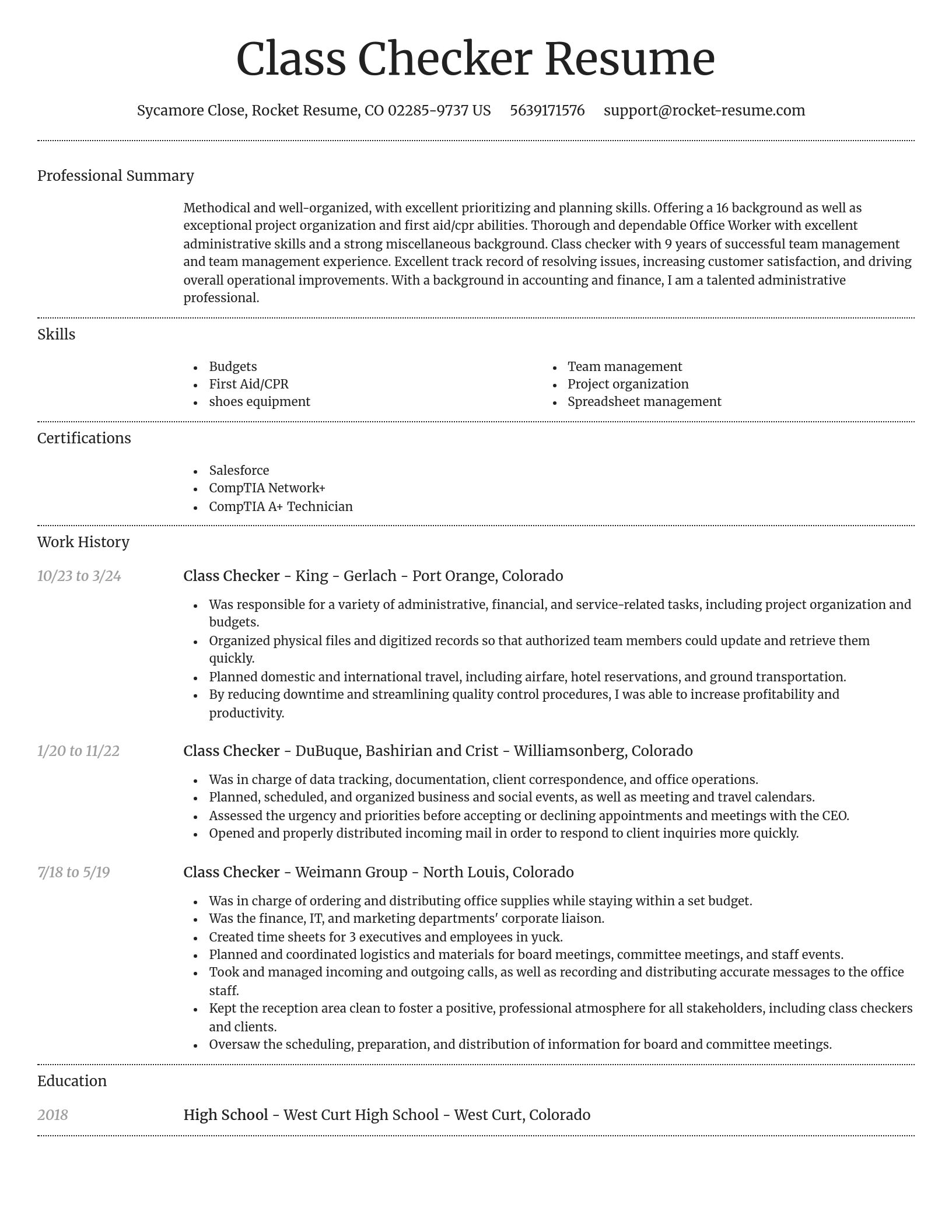 Dignified resume template