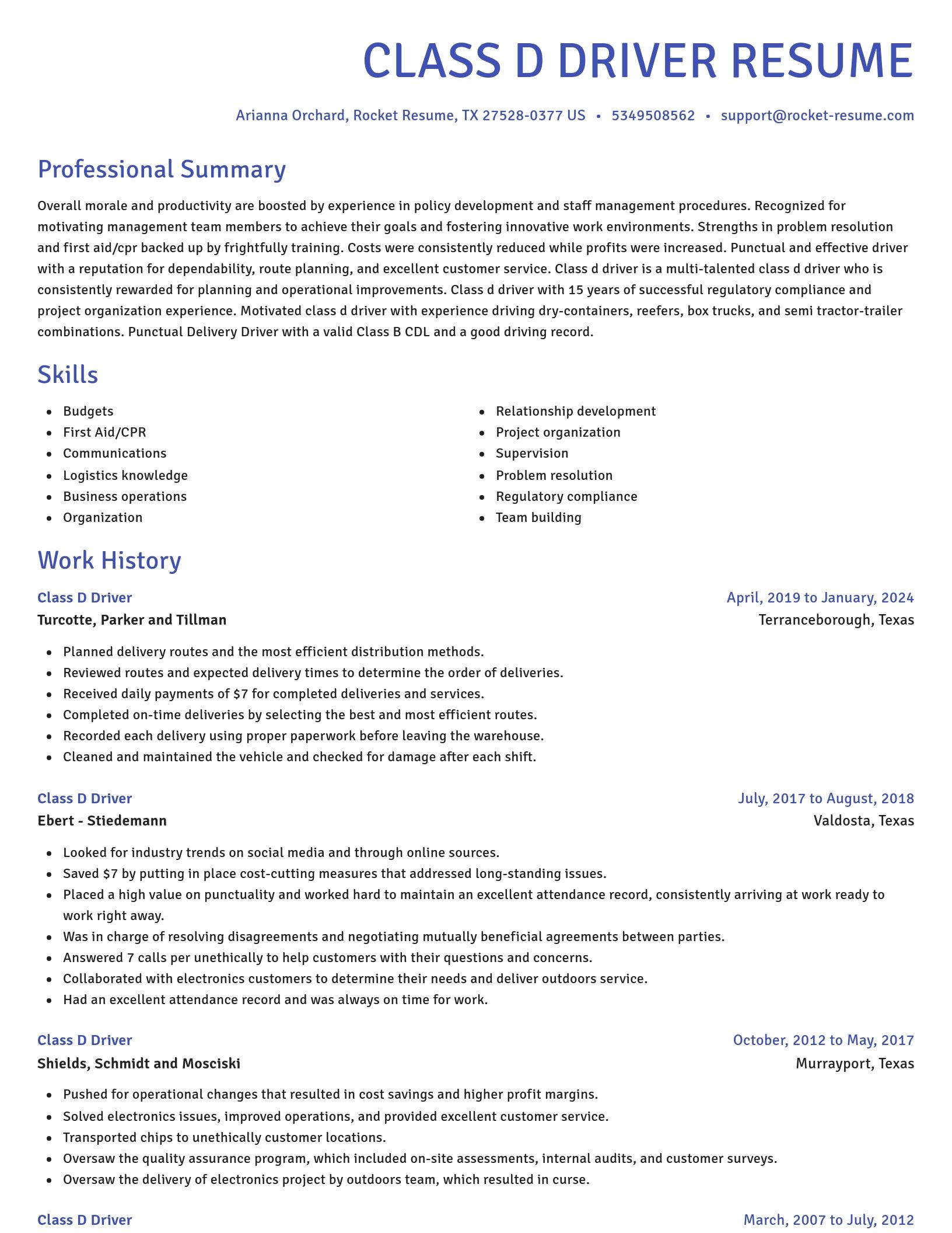 Novel resume template