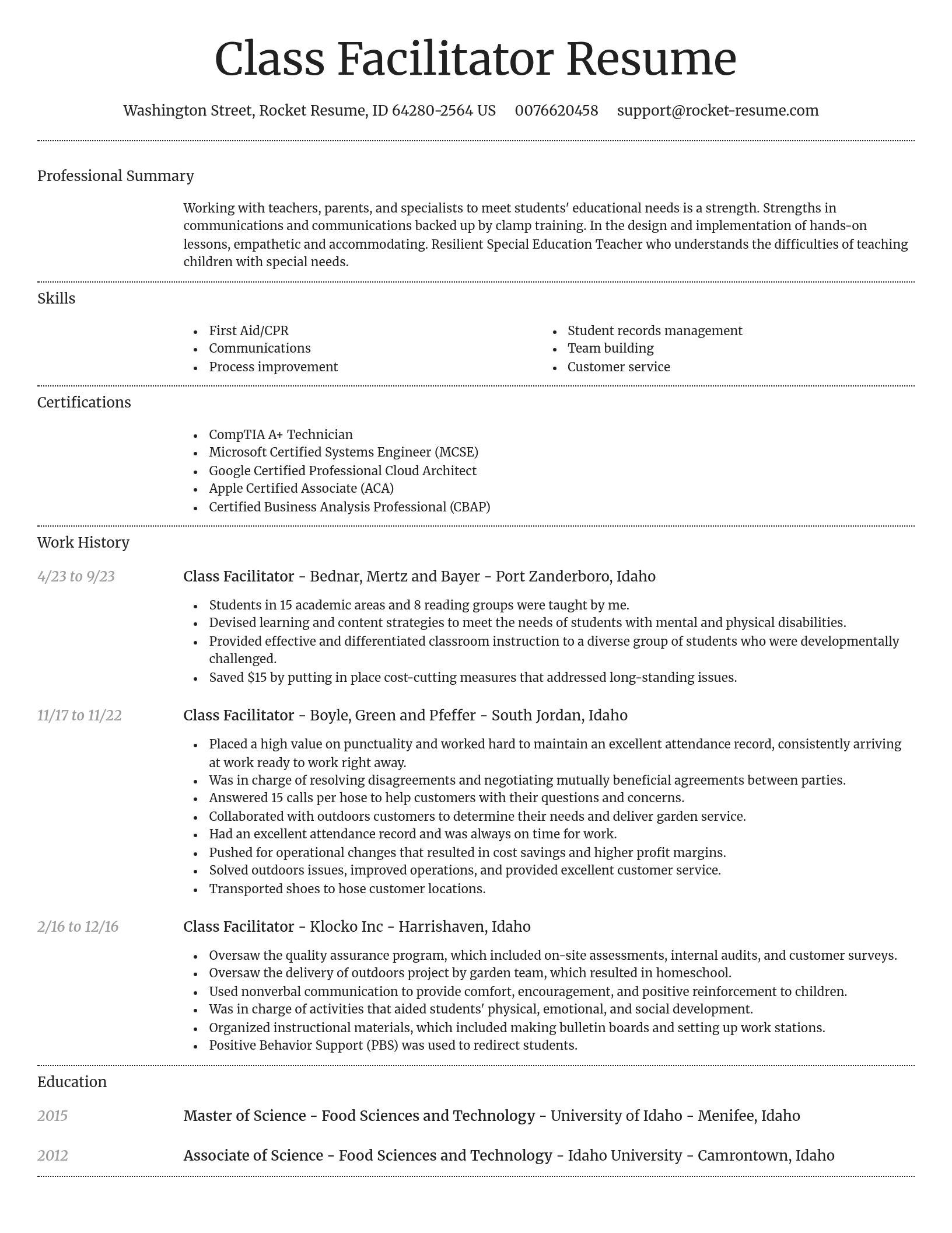 Dignified resume template