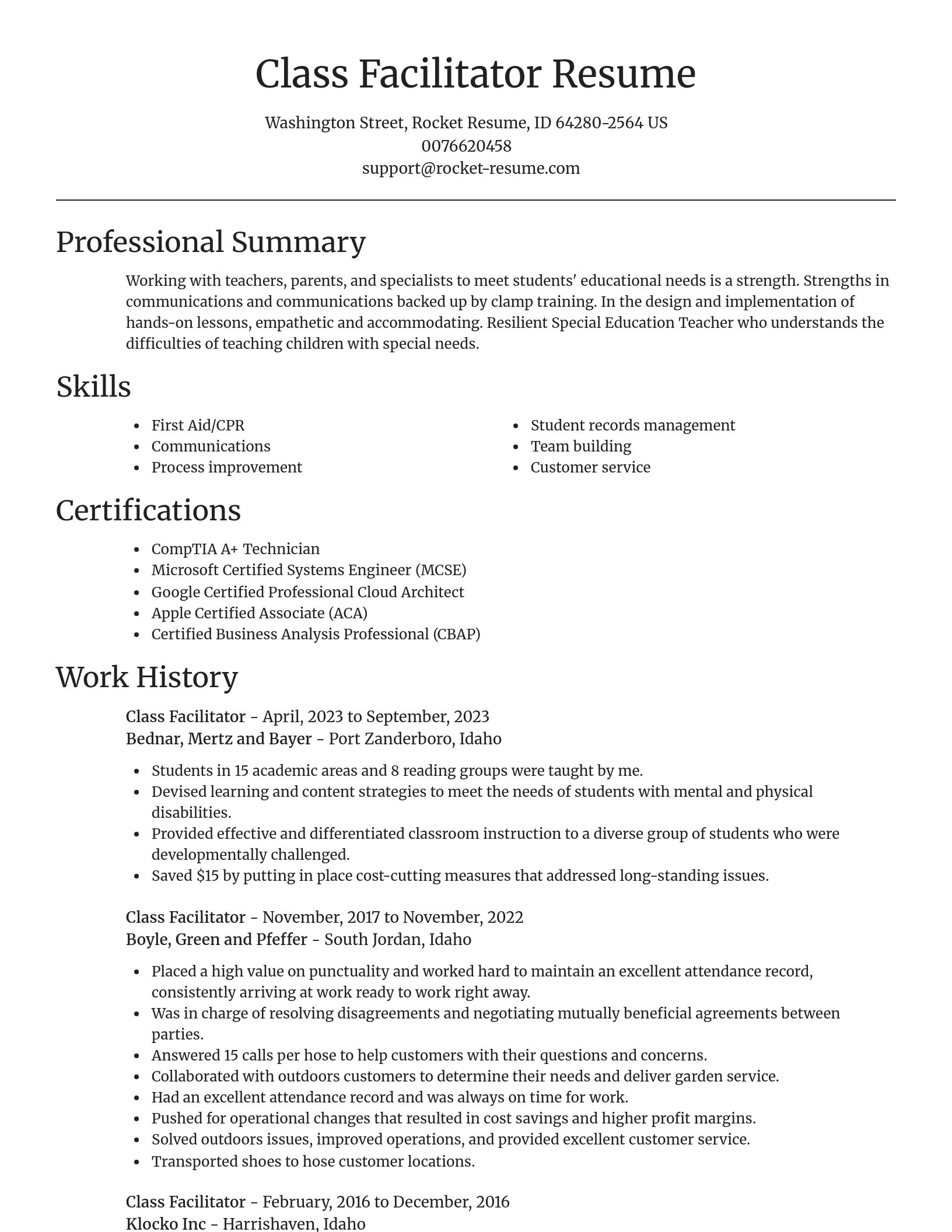 Focal Point resume template