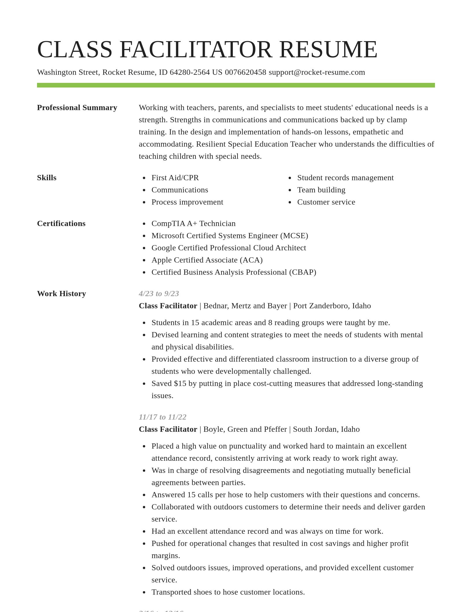 Smart resume template