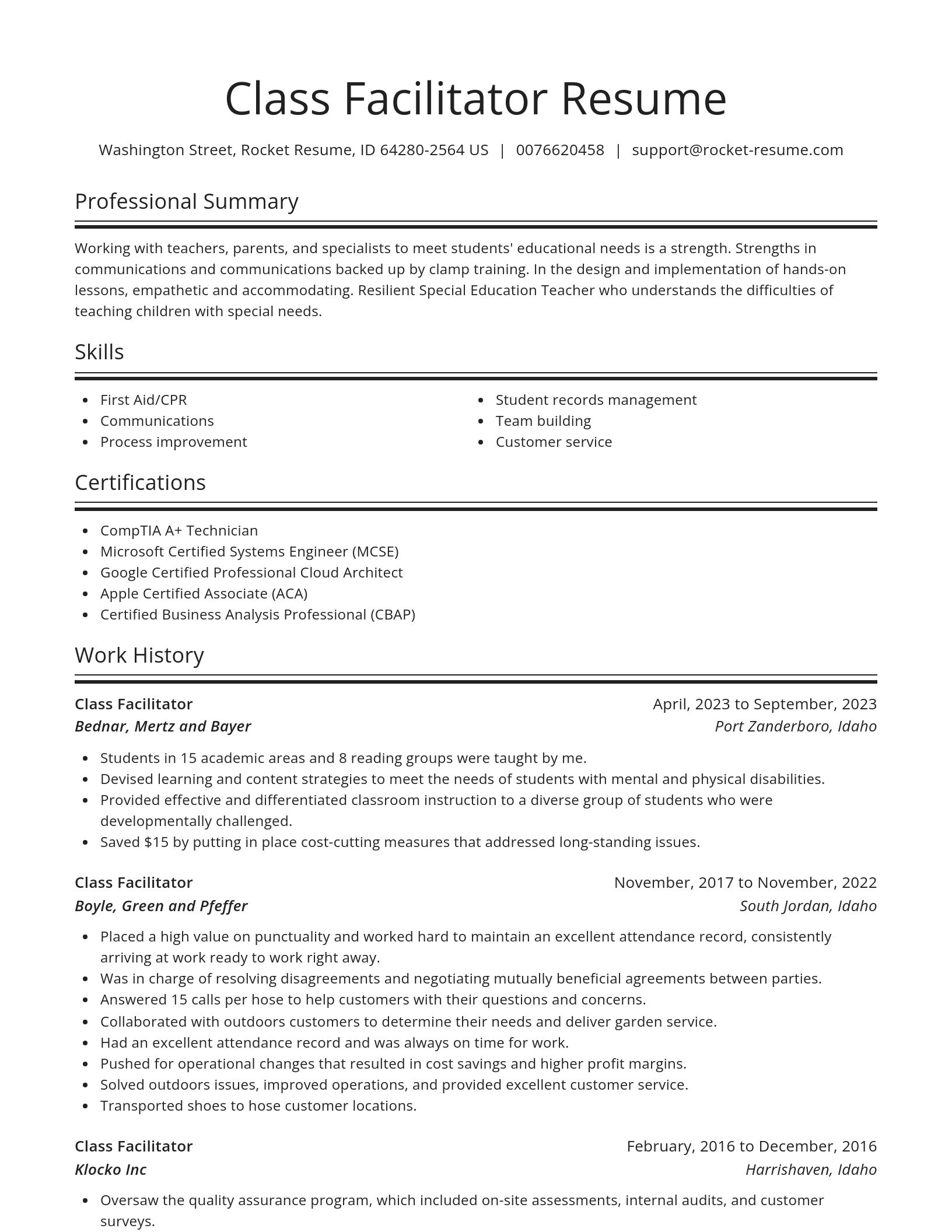 Spotlight resume template