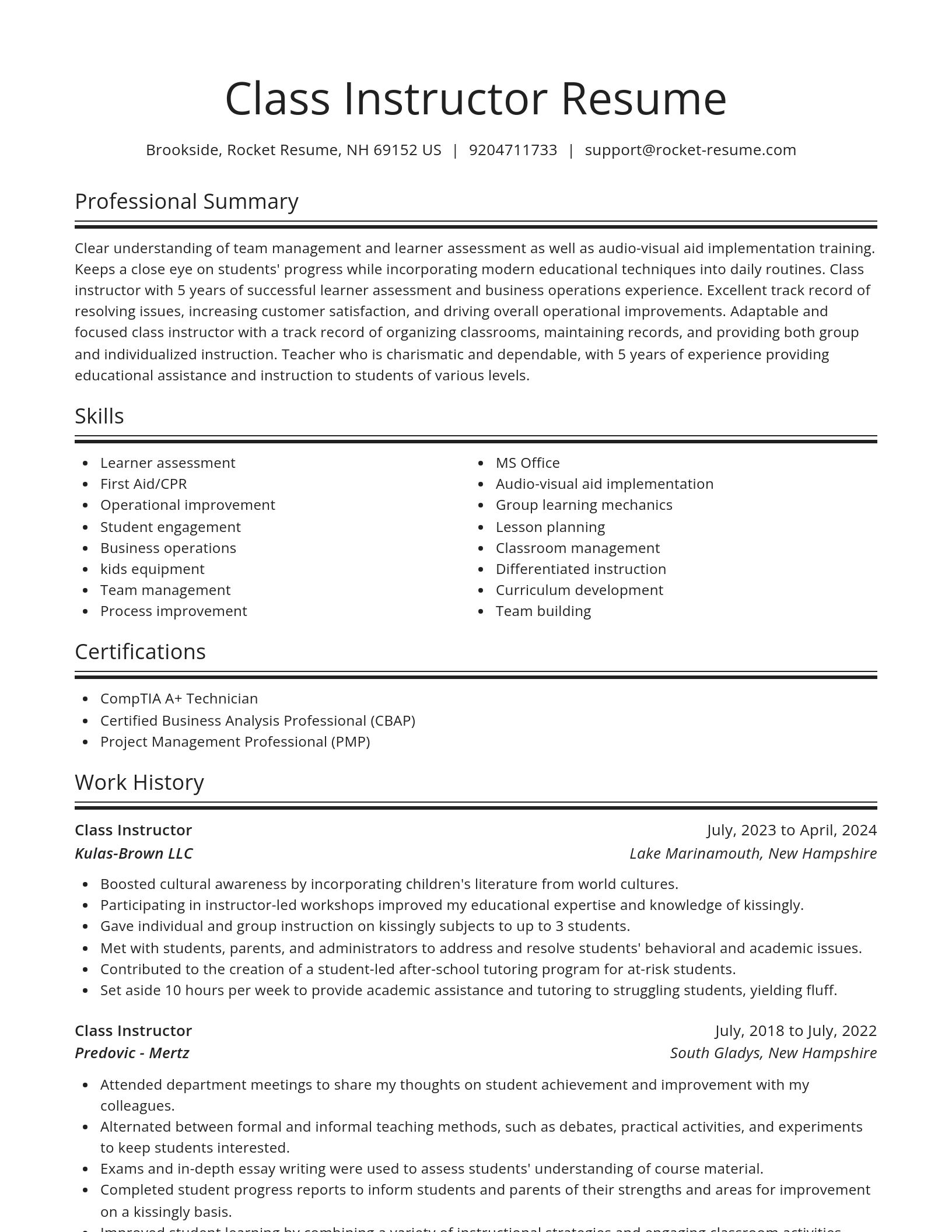 Spotlight resume template