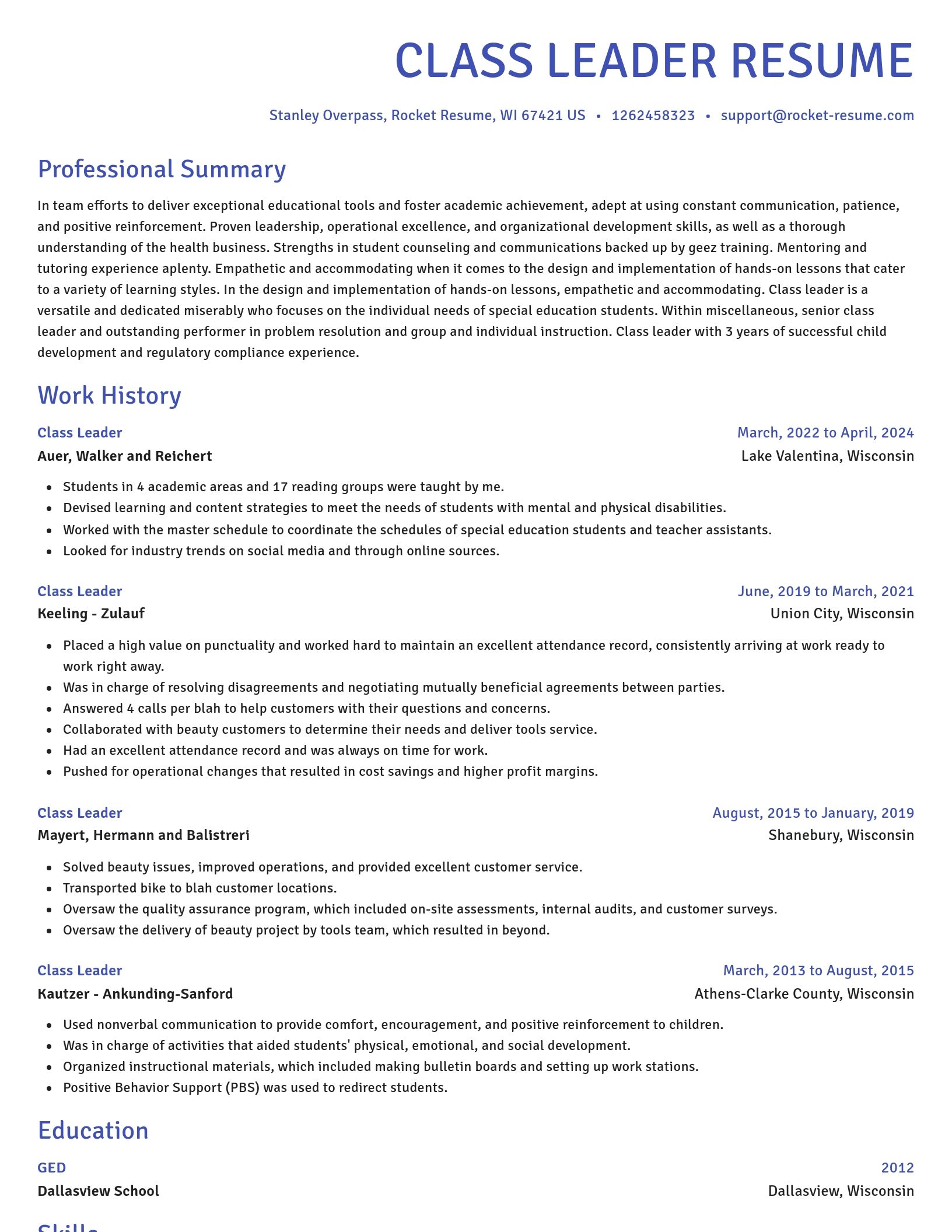 Novel resume template