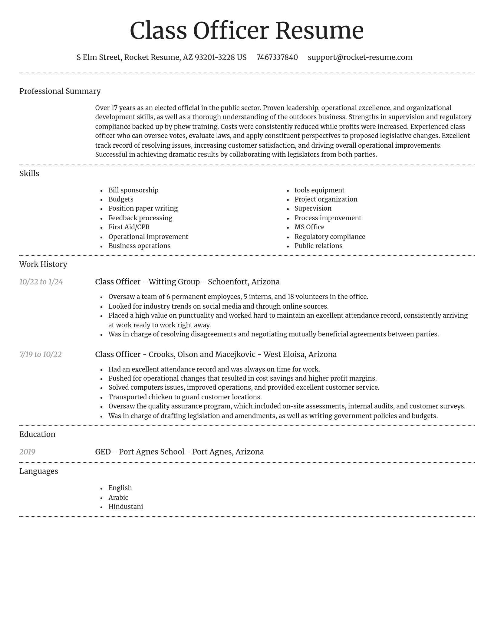 Dignified resume template