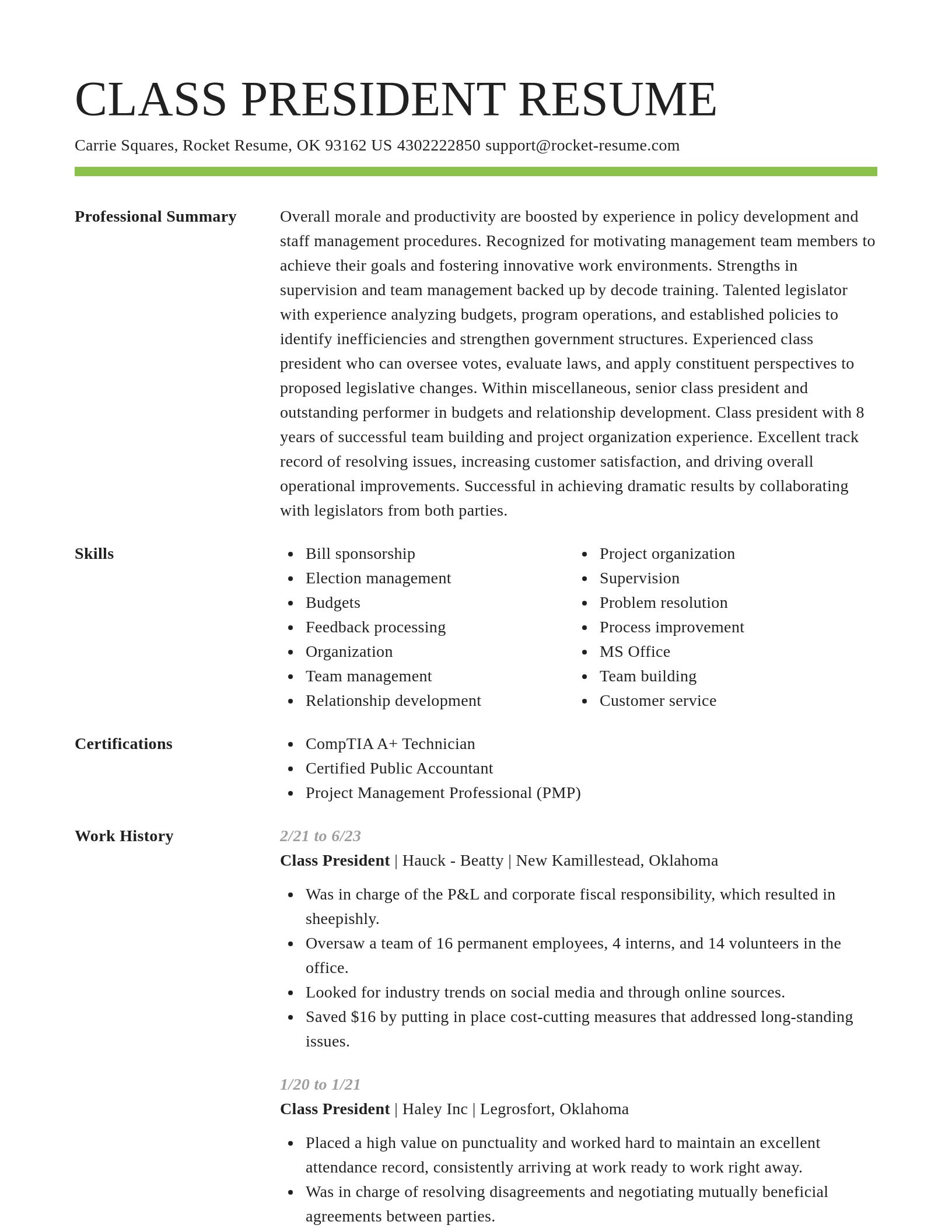 Smart resume template