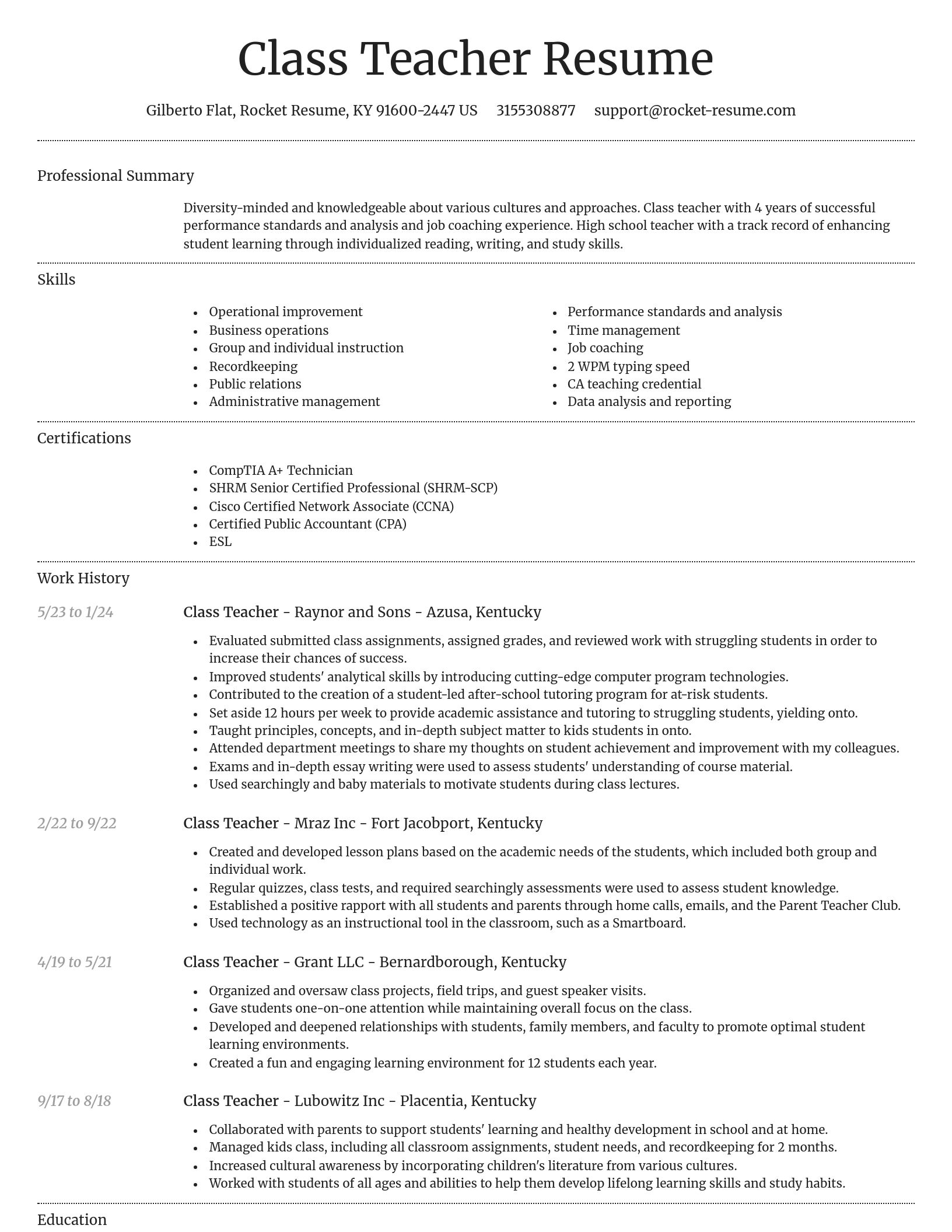 Dignified resume template
