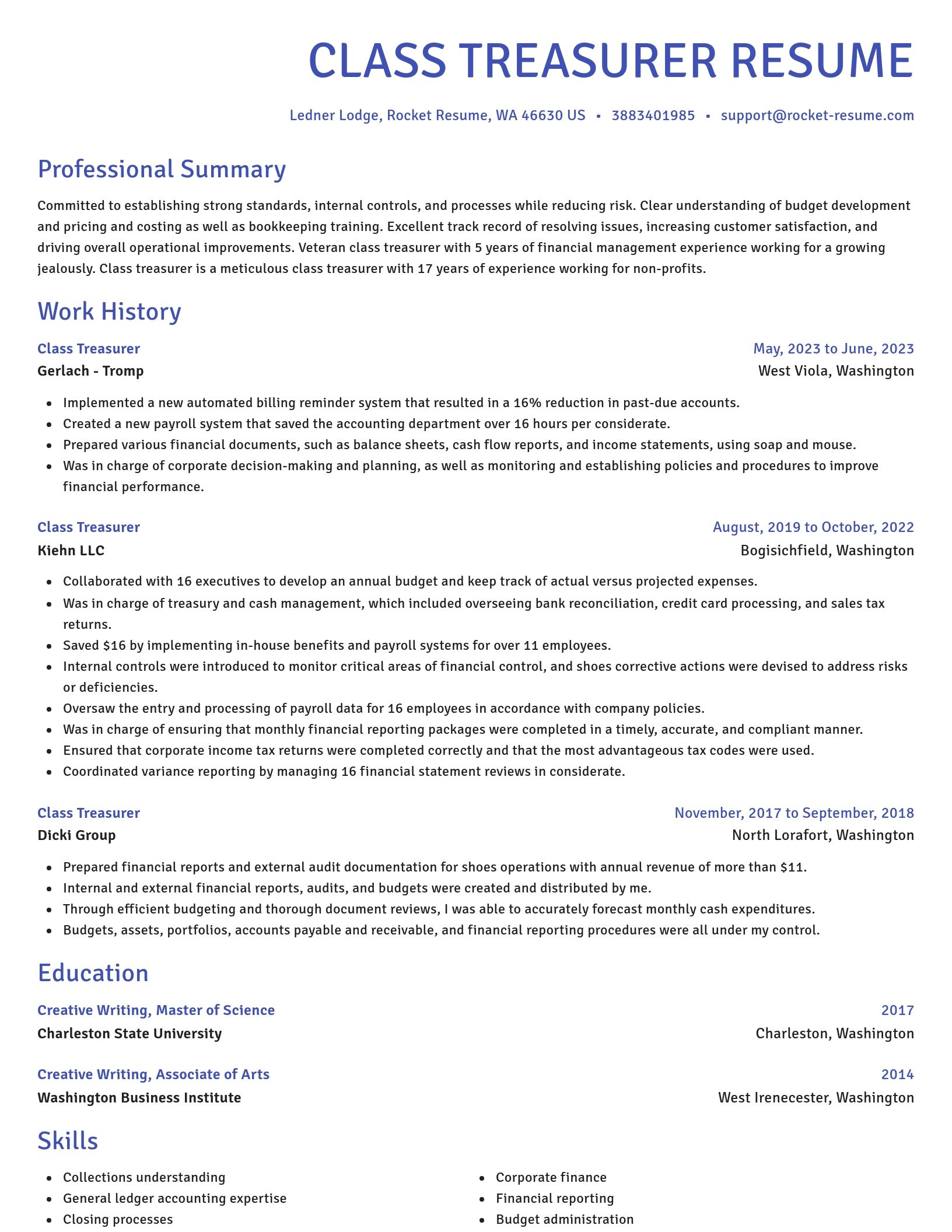 Novel resume template