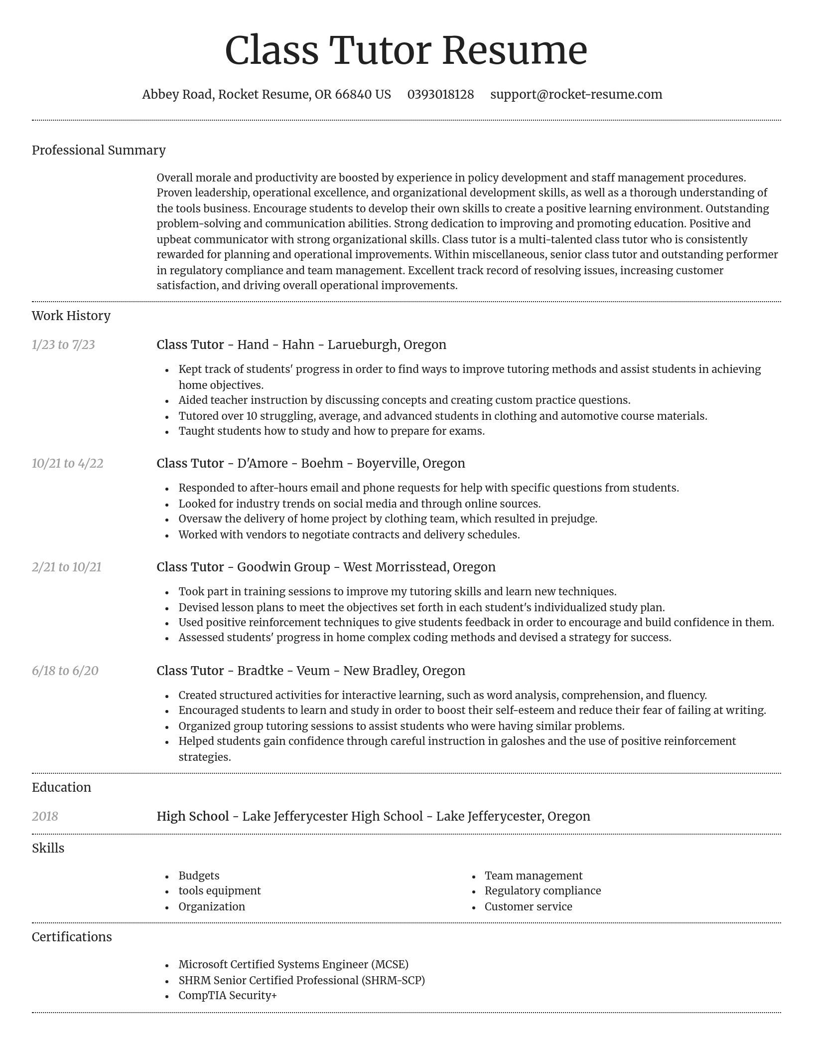 Dignified resume template