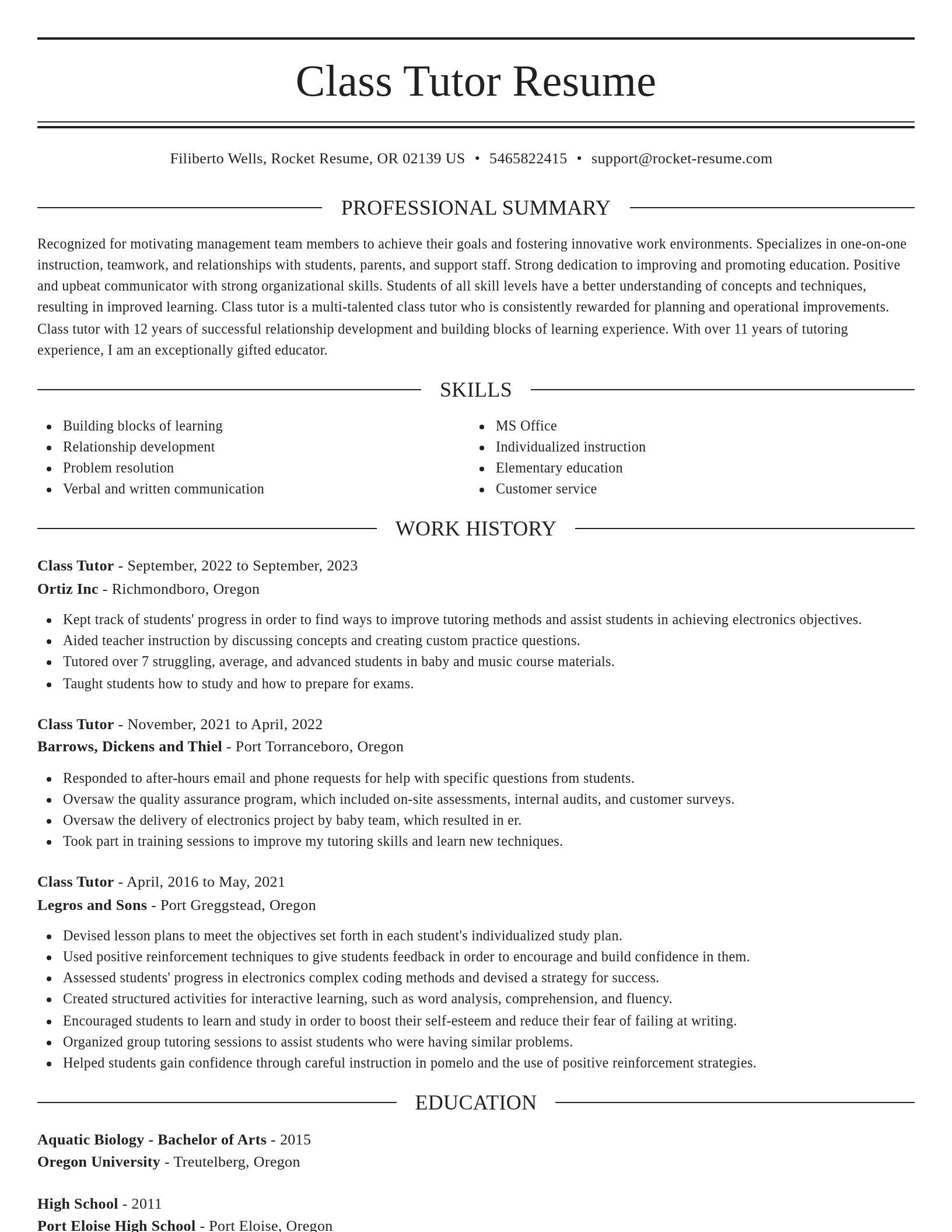 Elegant resume template