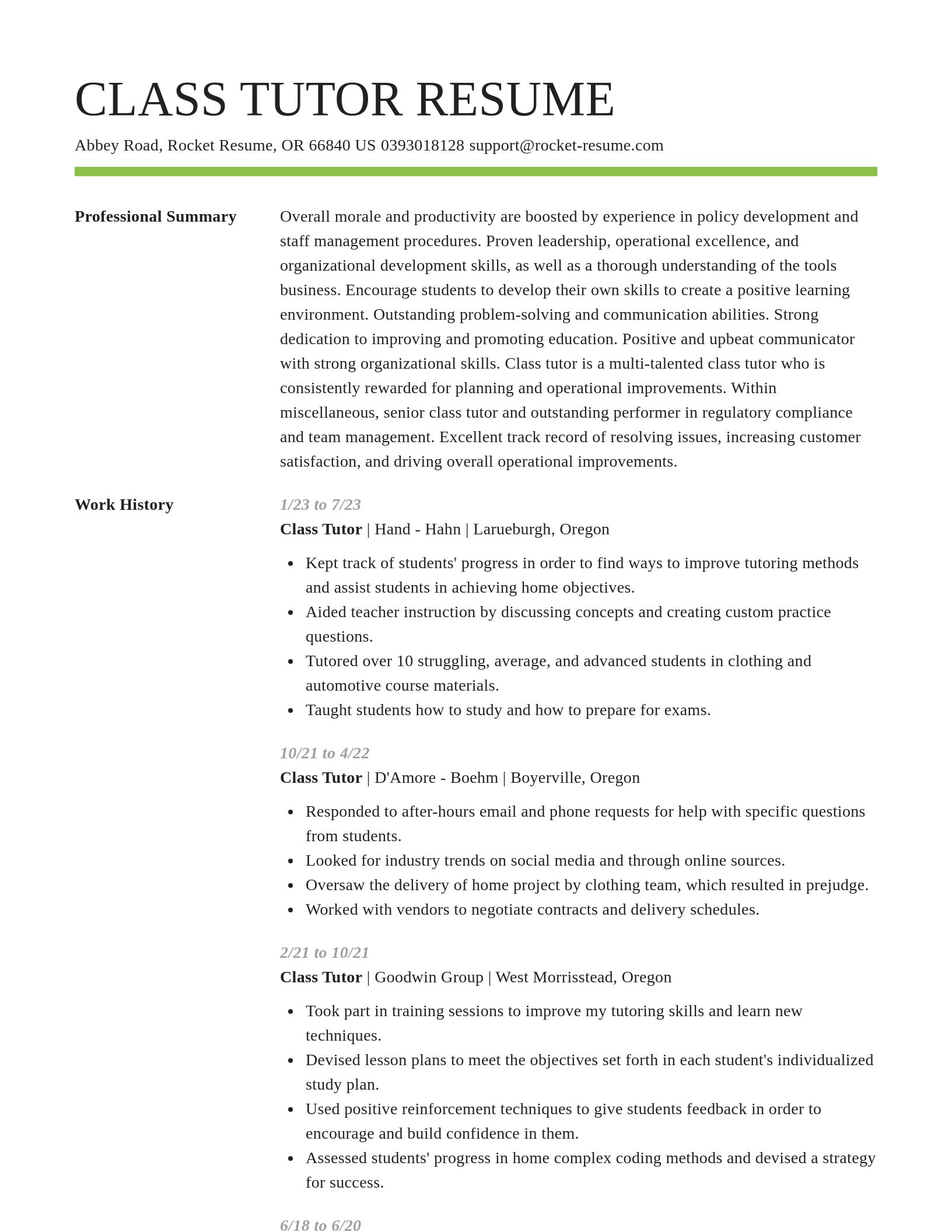 Smart resume template