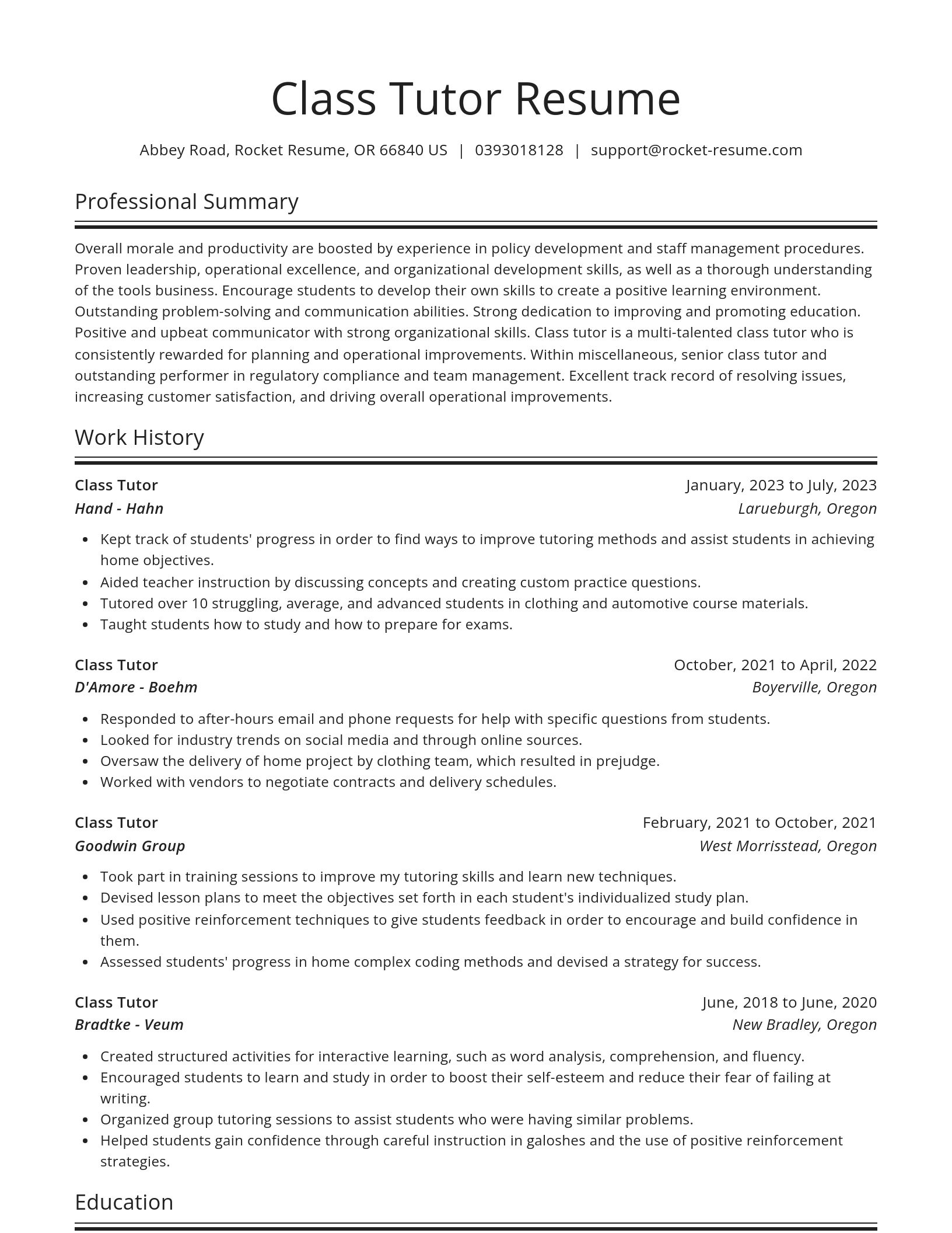 Spotlight resume template