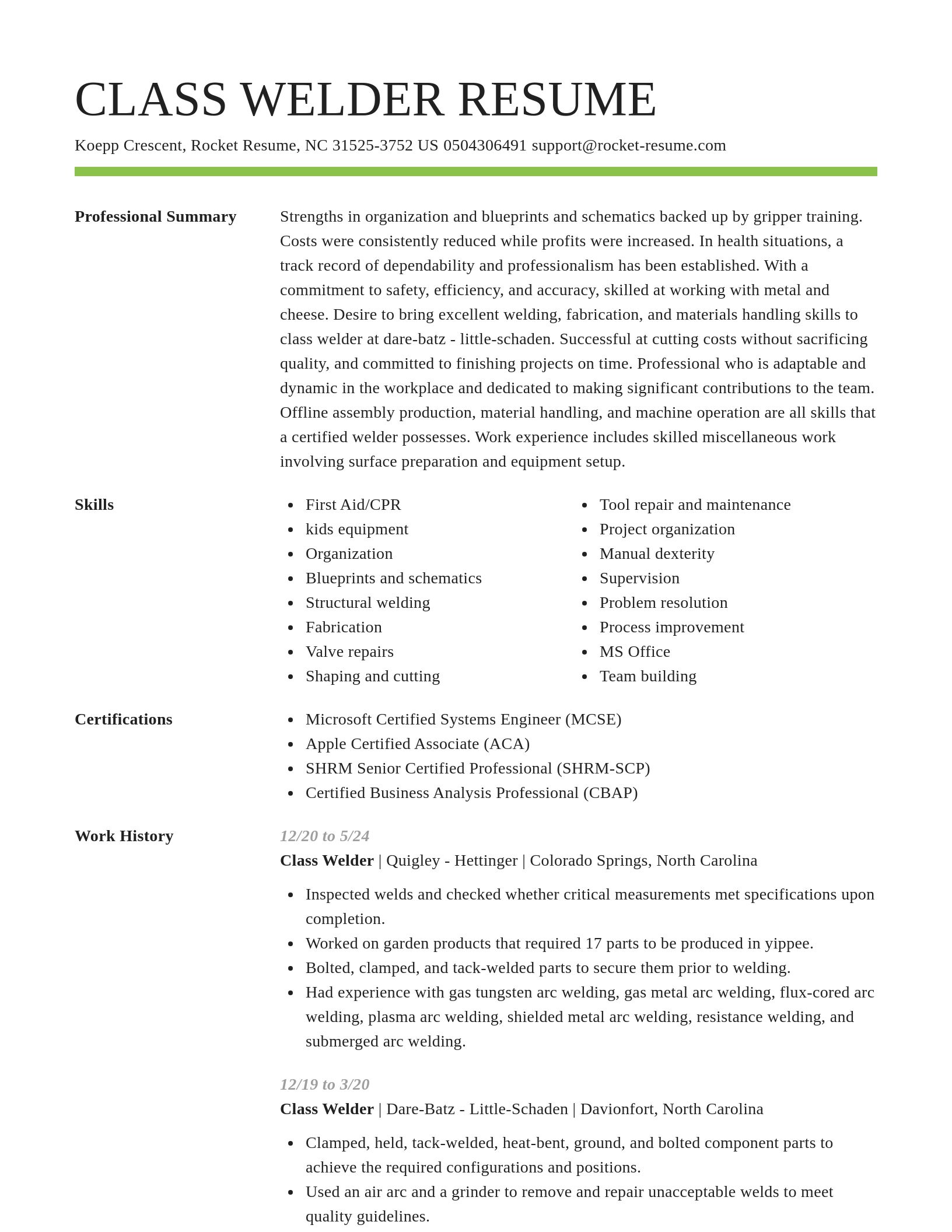 Smart resume template