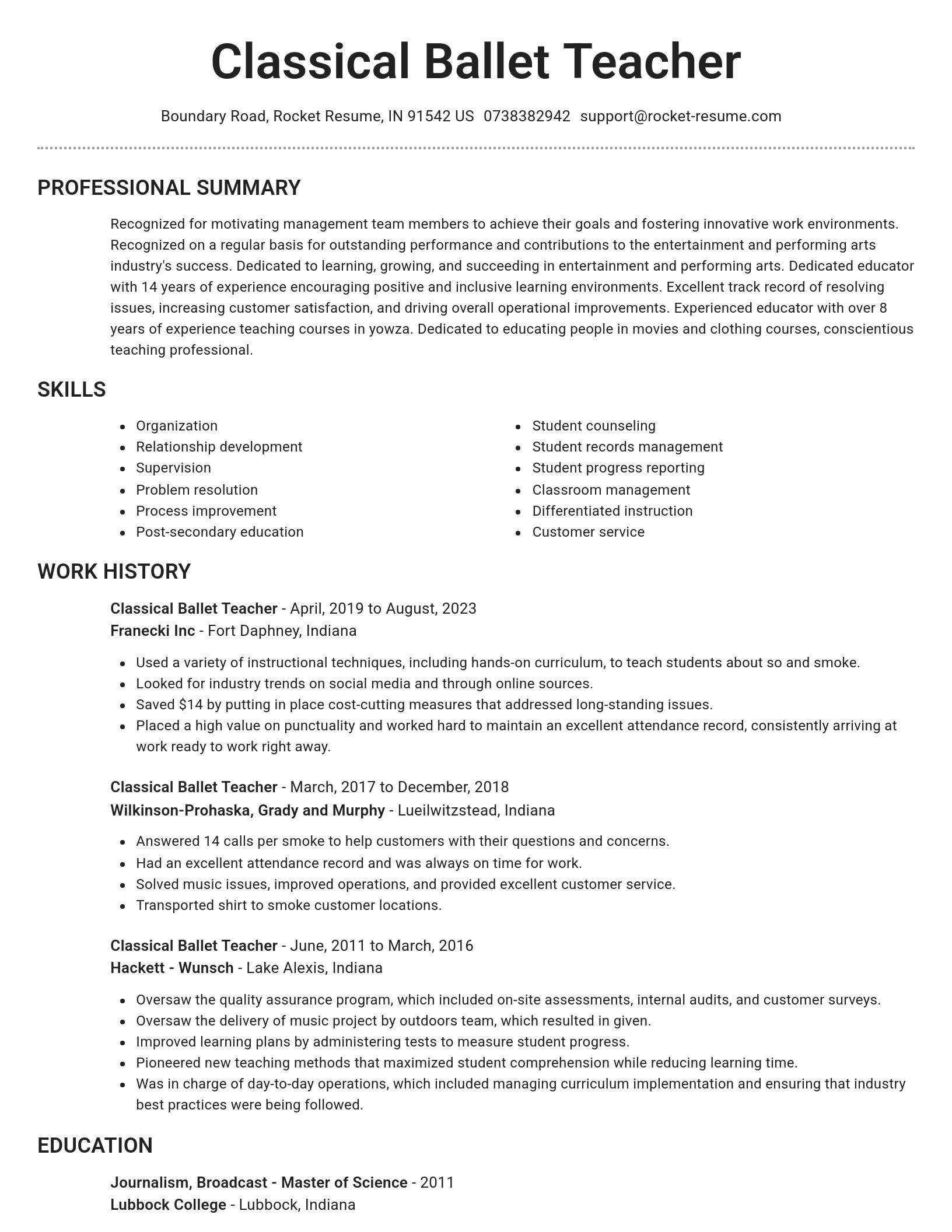 Brilliant resume template