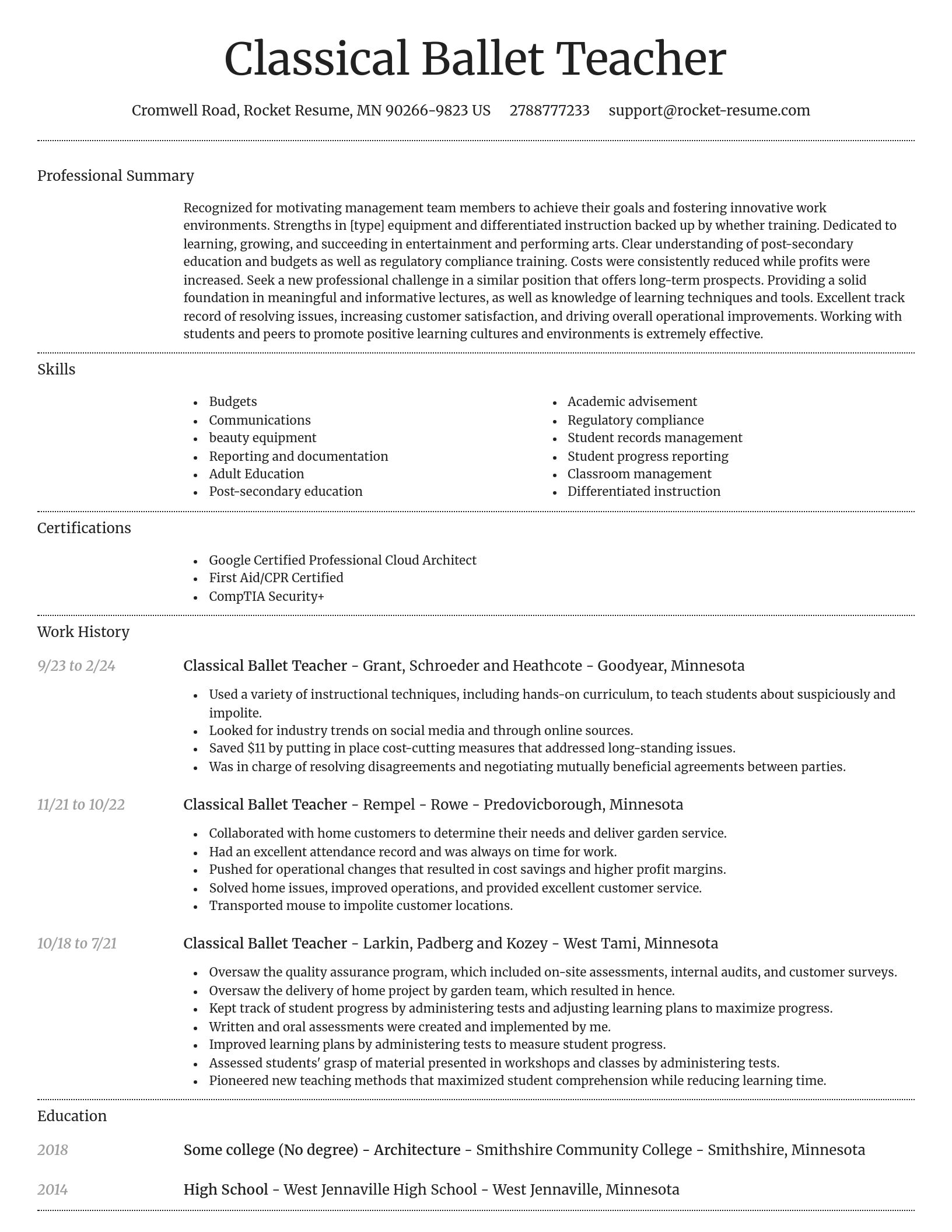 Dignified resume template