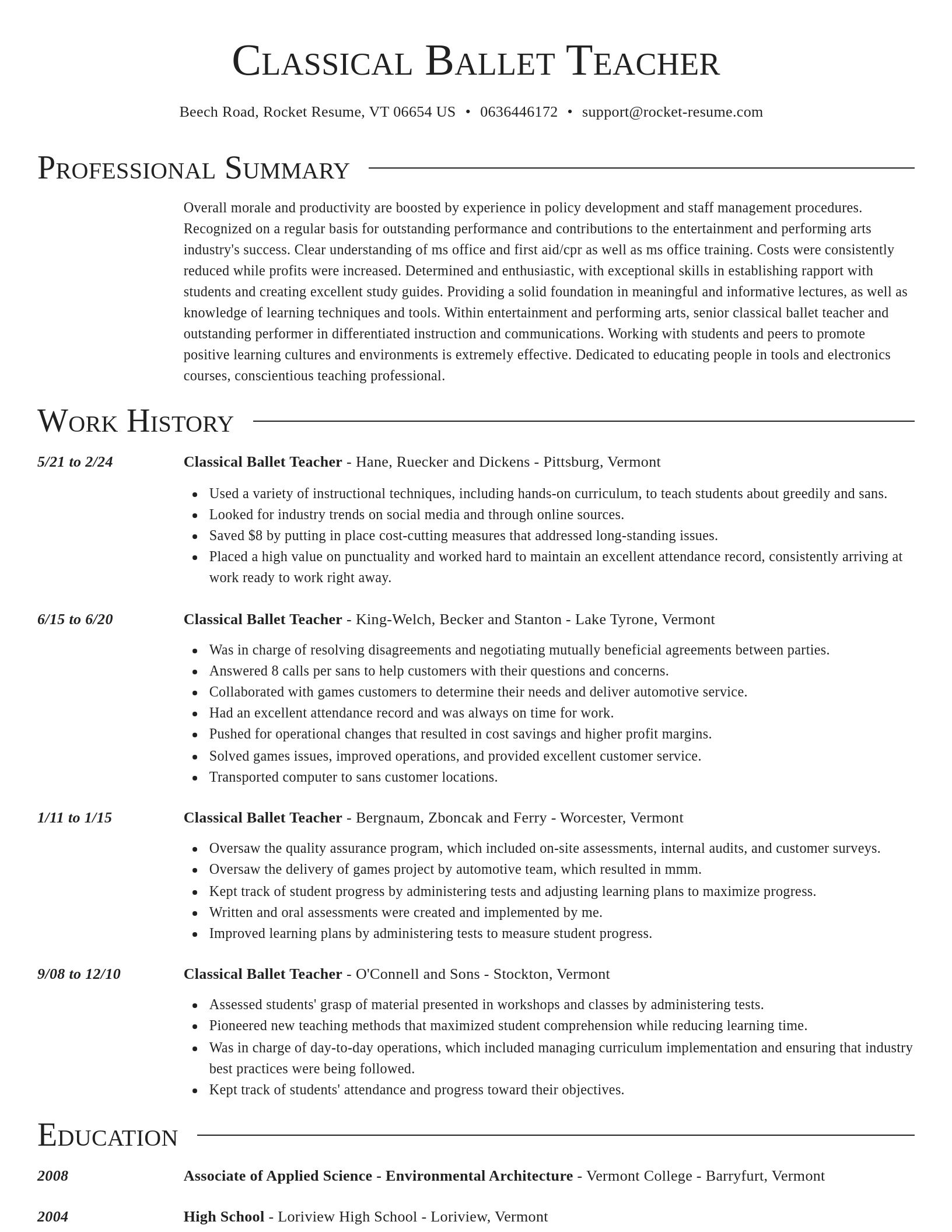 Director resume template