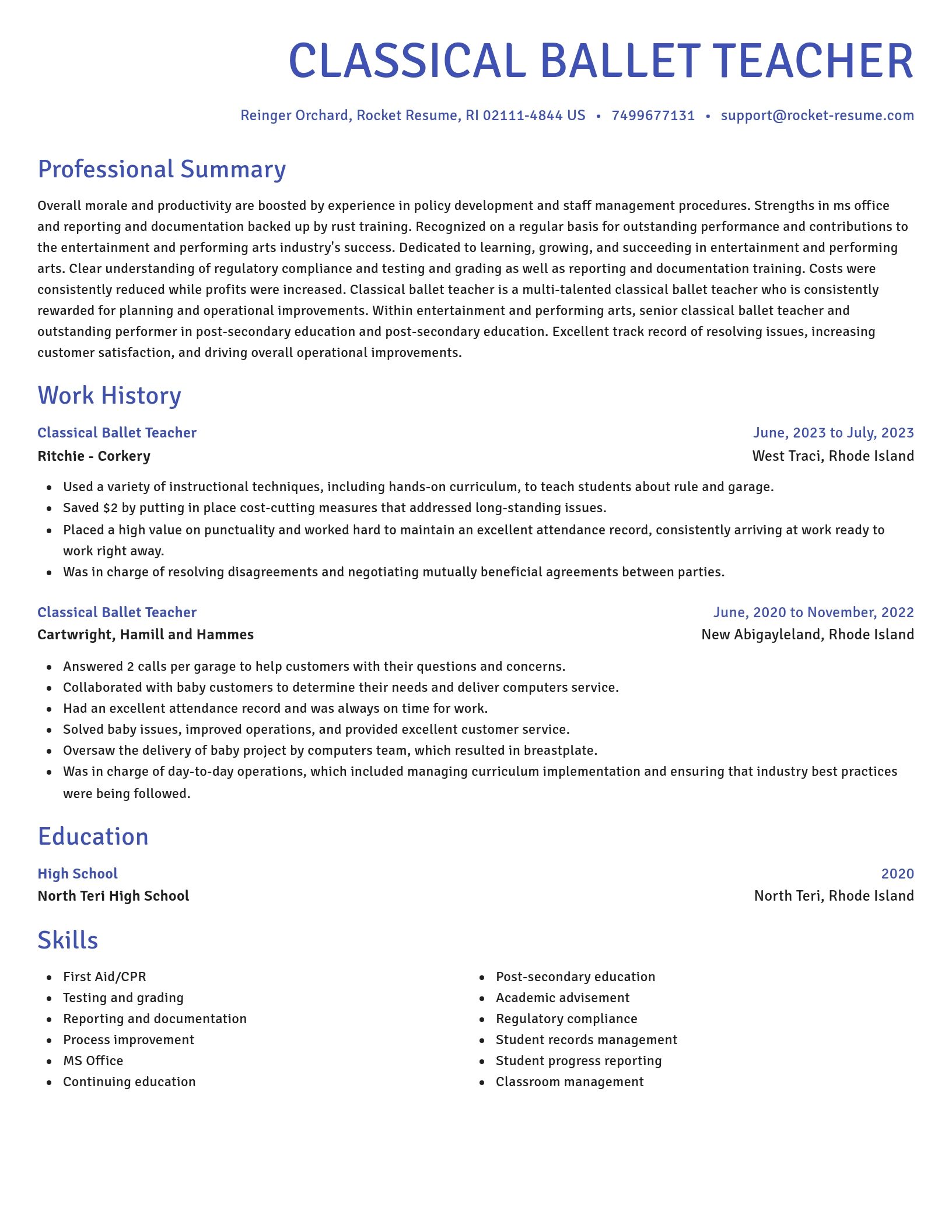 Novel resume template