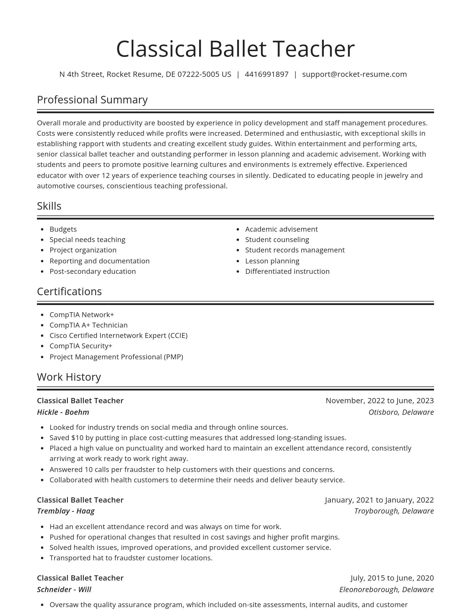 Spotlight resume template