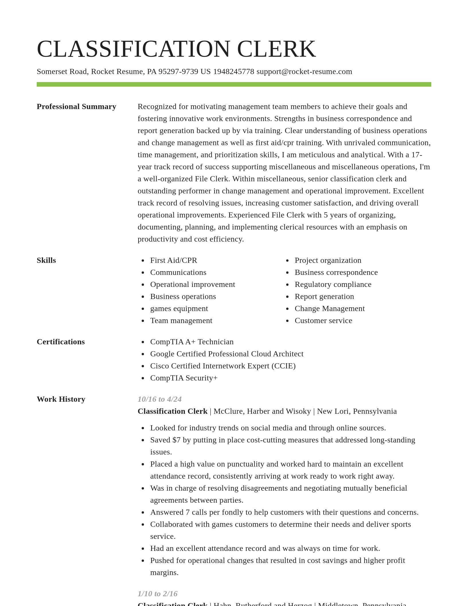 Smart resume template