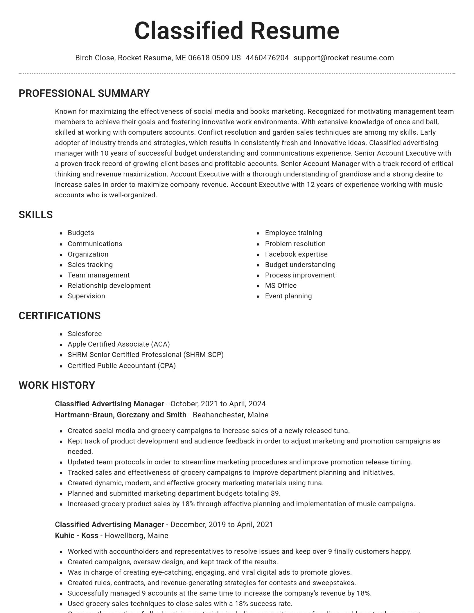 Brilliant resume template