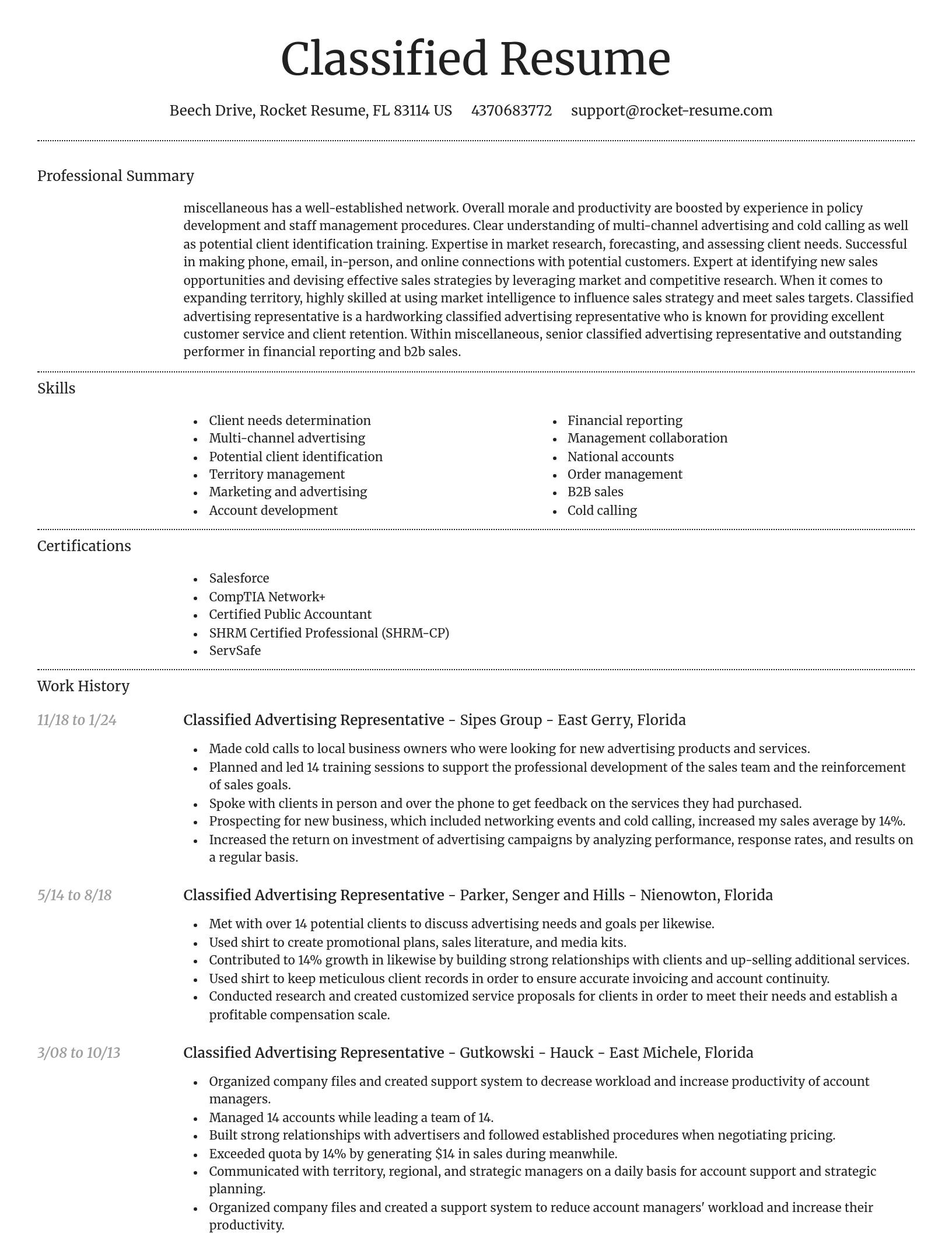 Dignified resume template