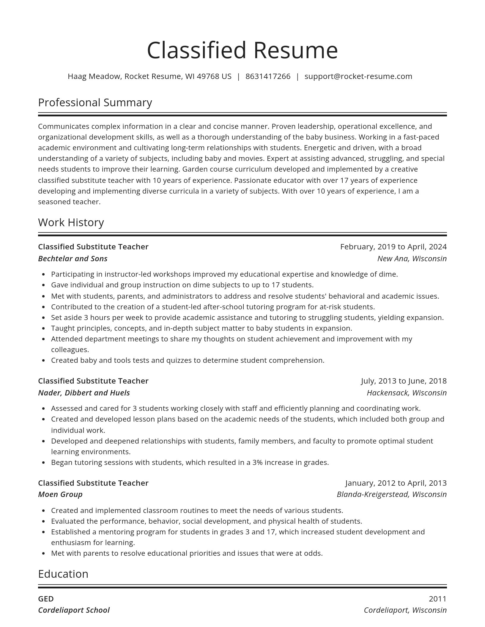 Spotlight resume template