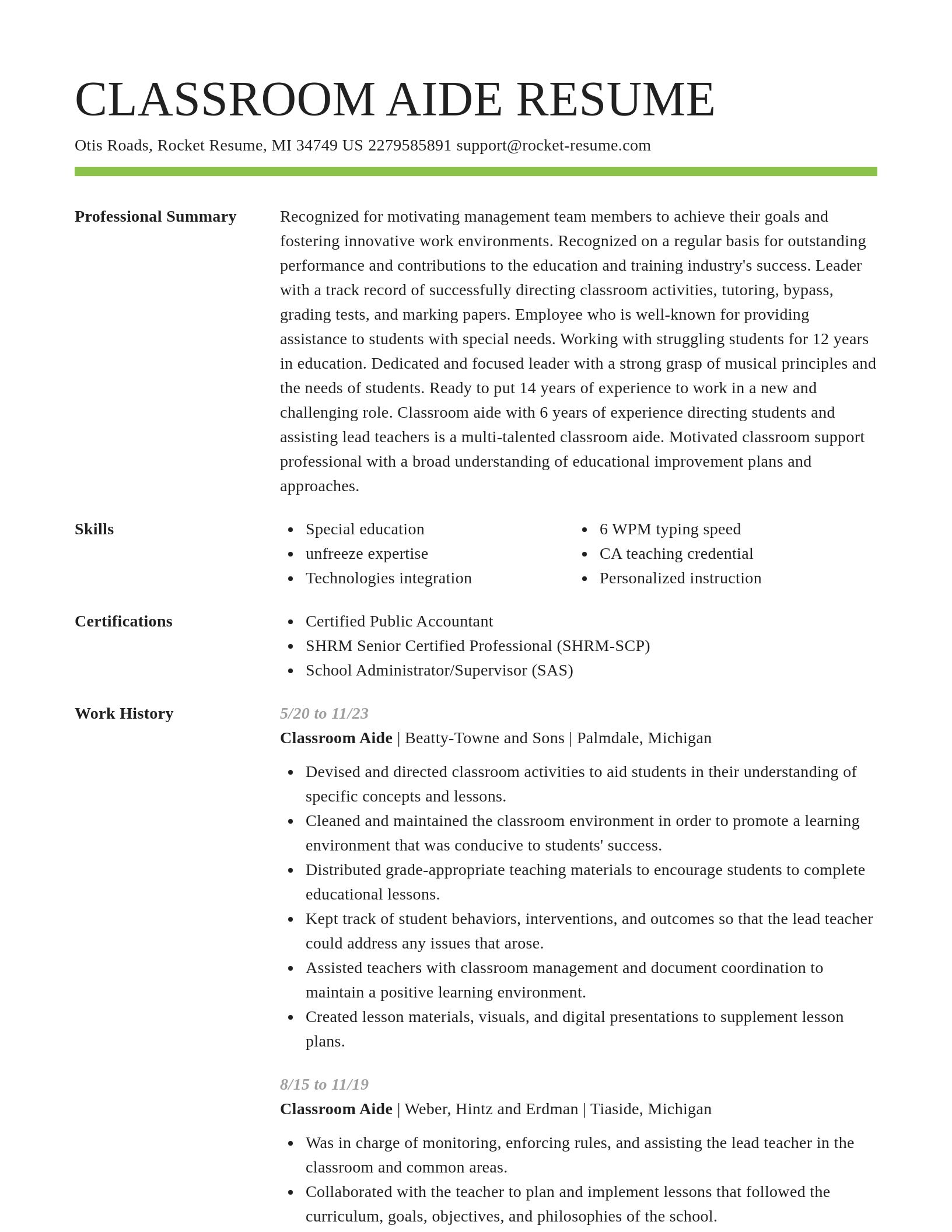 Smart resume template