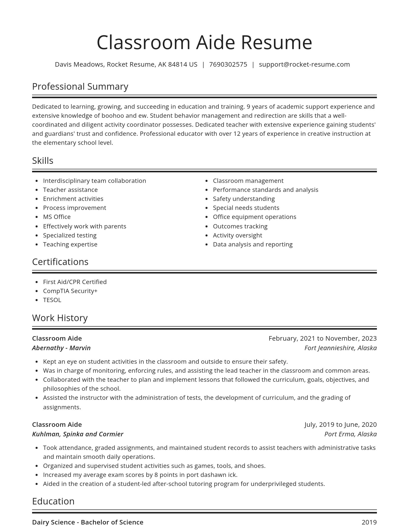 Spotlight resume template