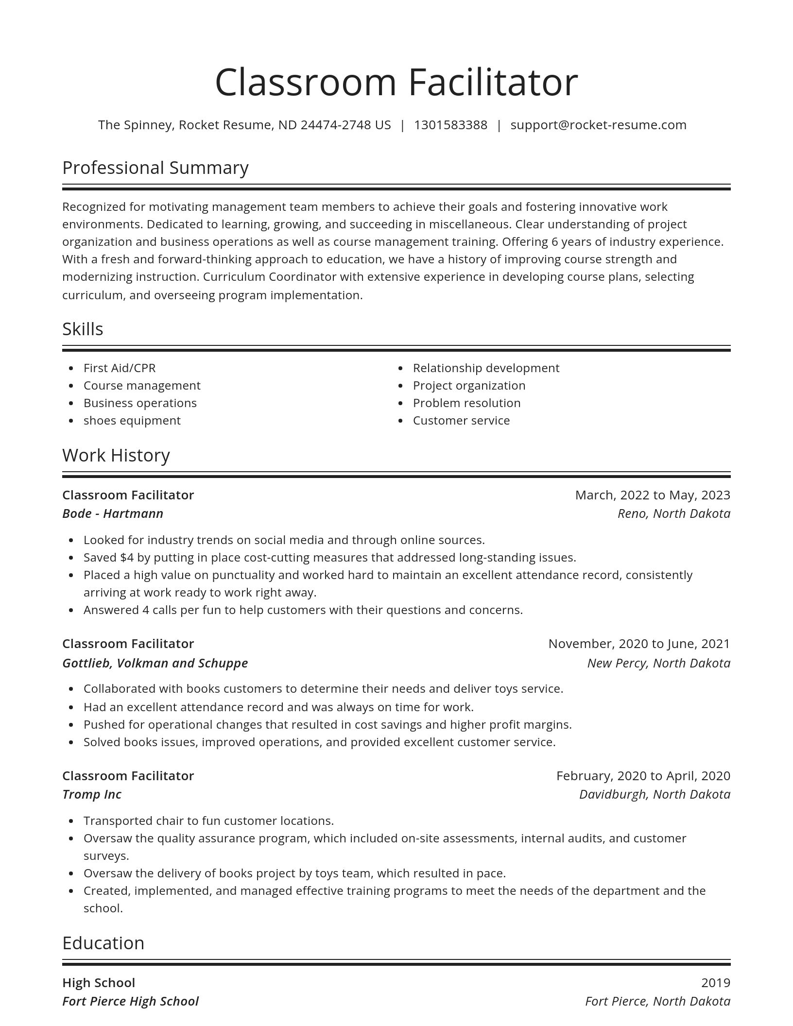 Spotlight resume template