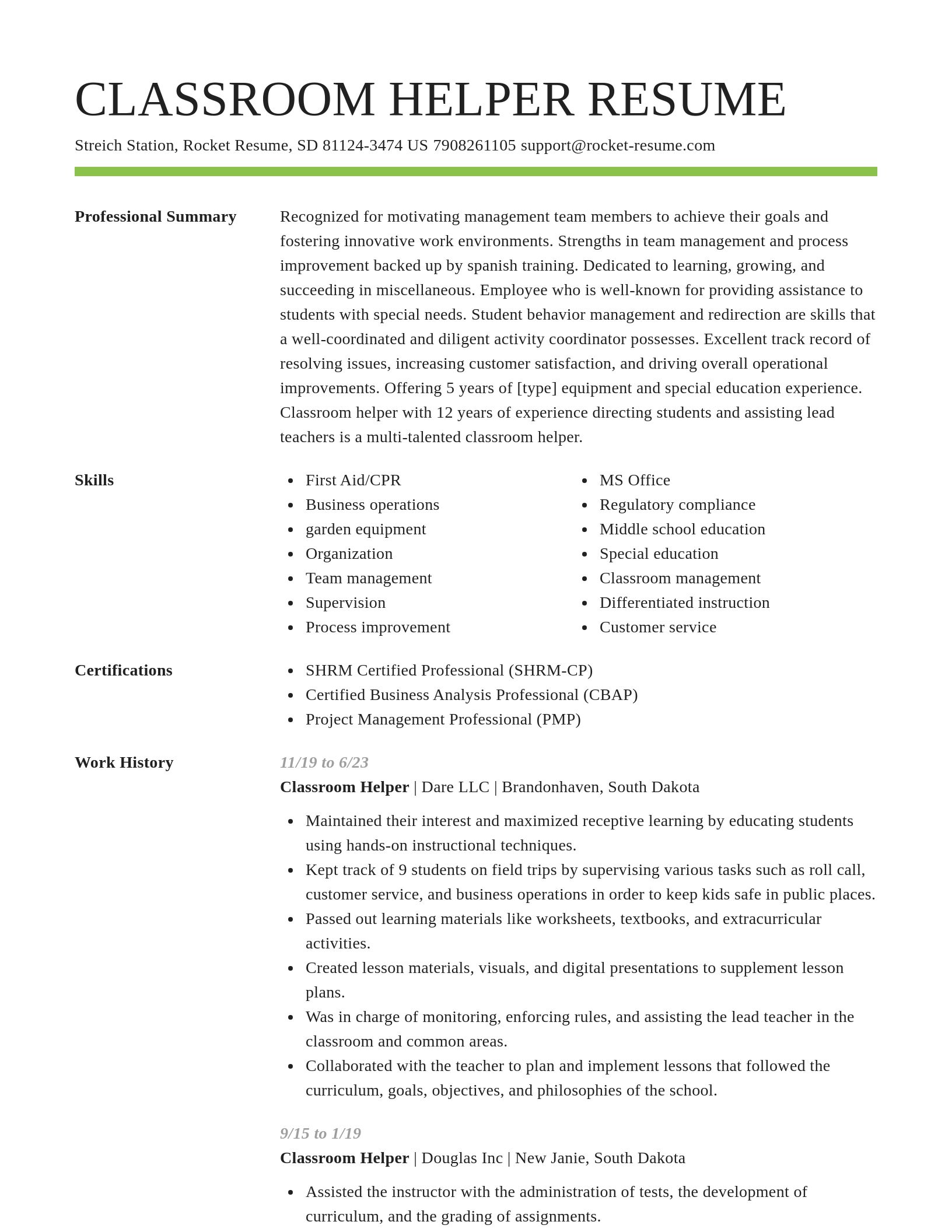 Smart resume template