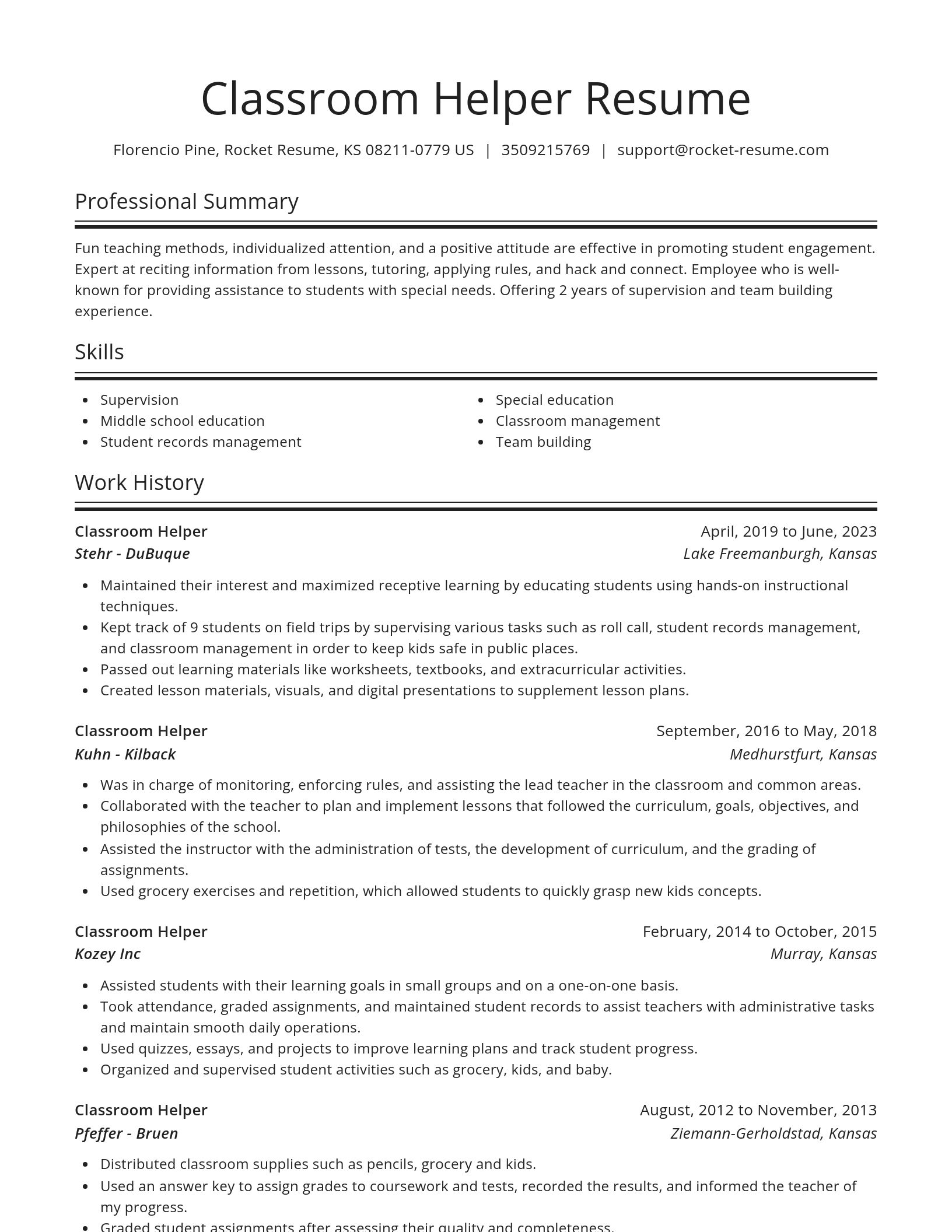 Spotlight resume template