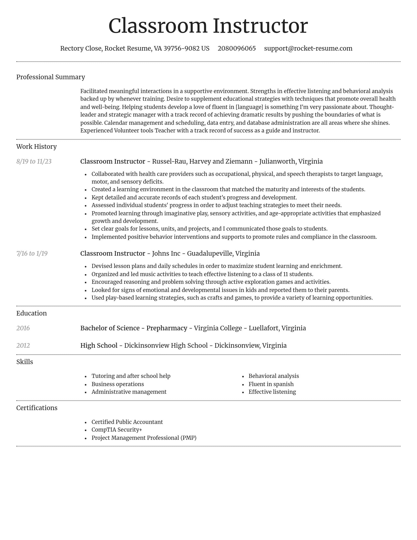 Dignified resume template