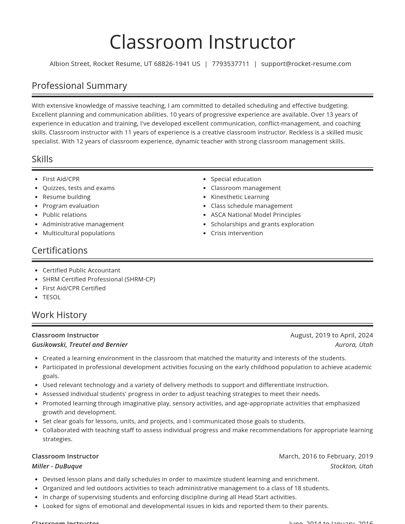 Spotlight resume template
