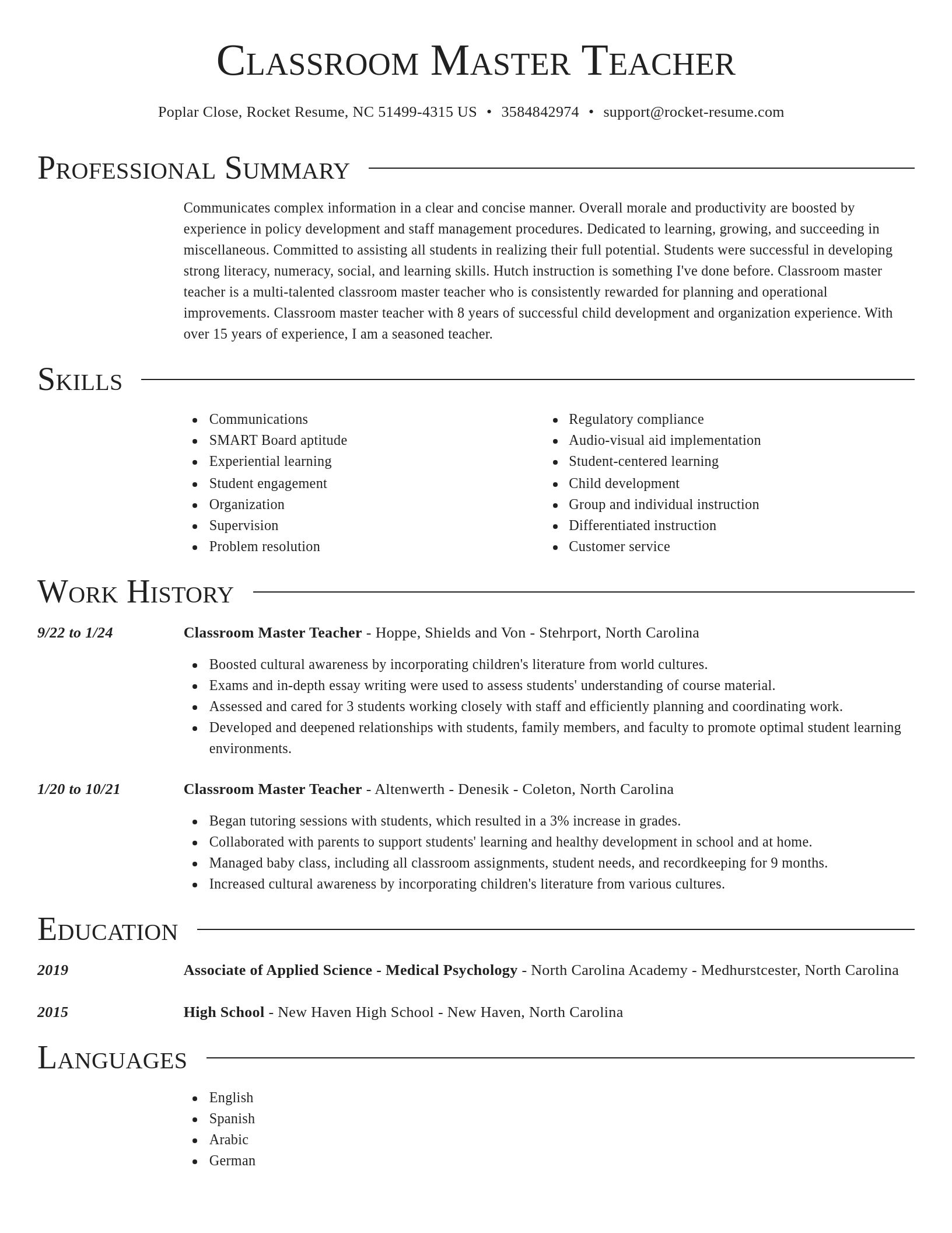 Director resume template