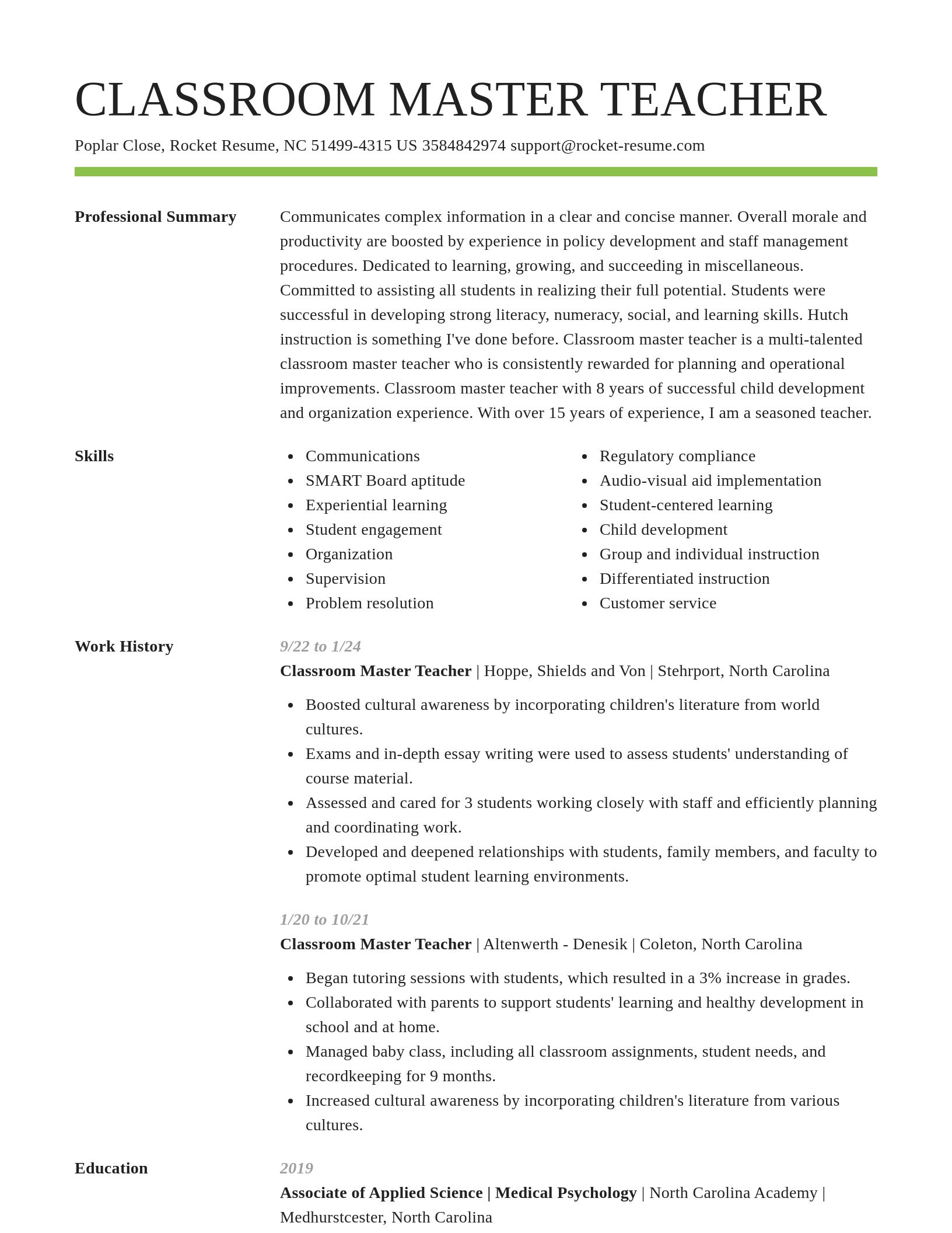 Smart resume template