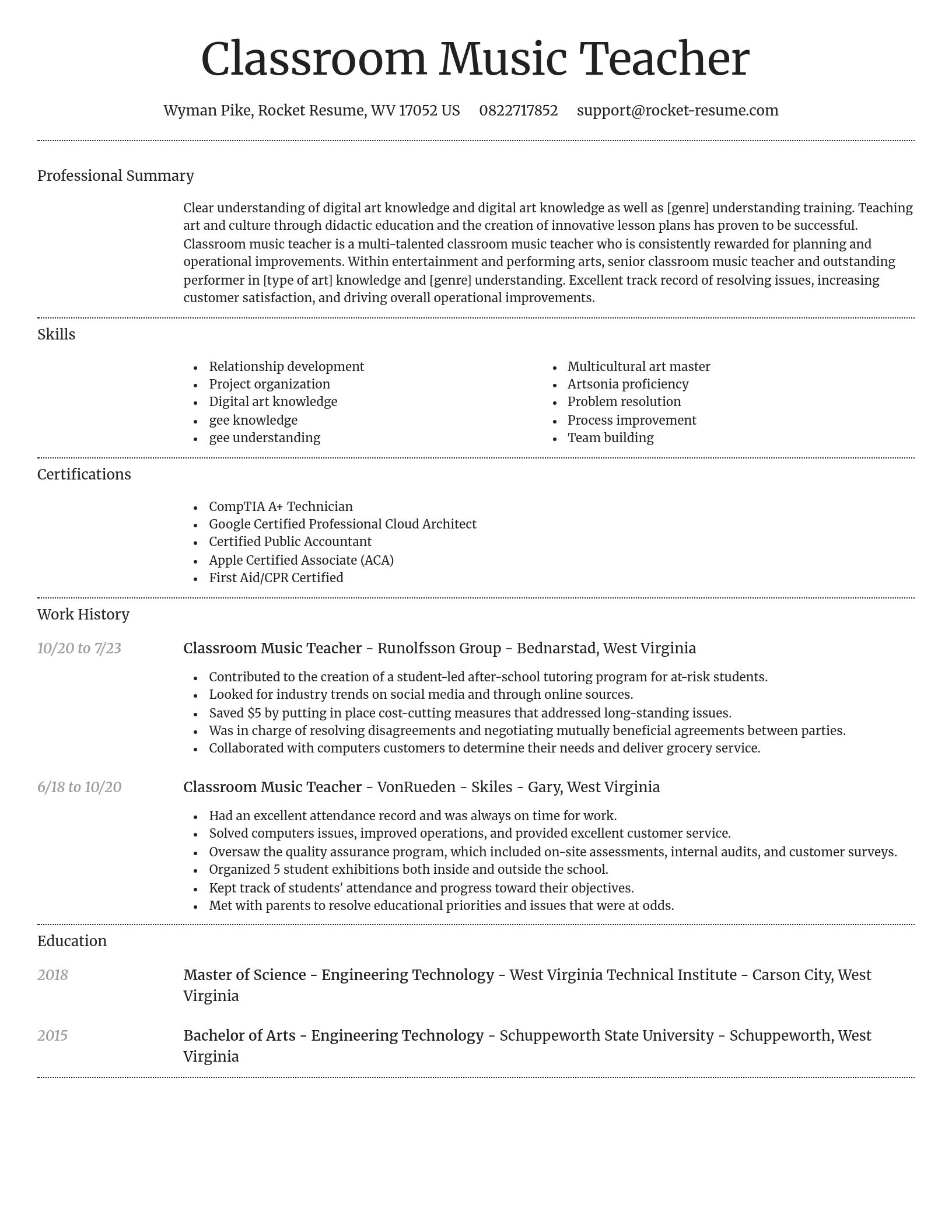 Dignified resume template